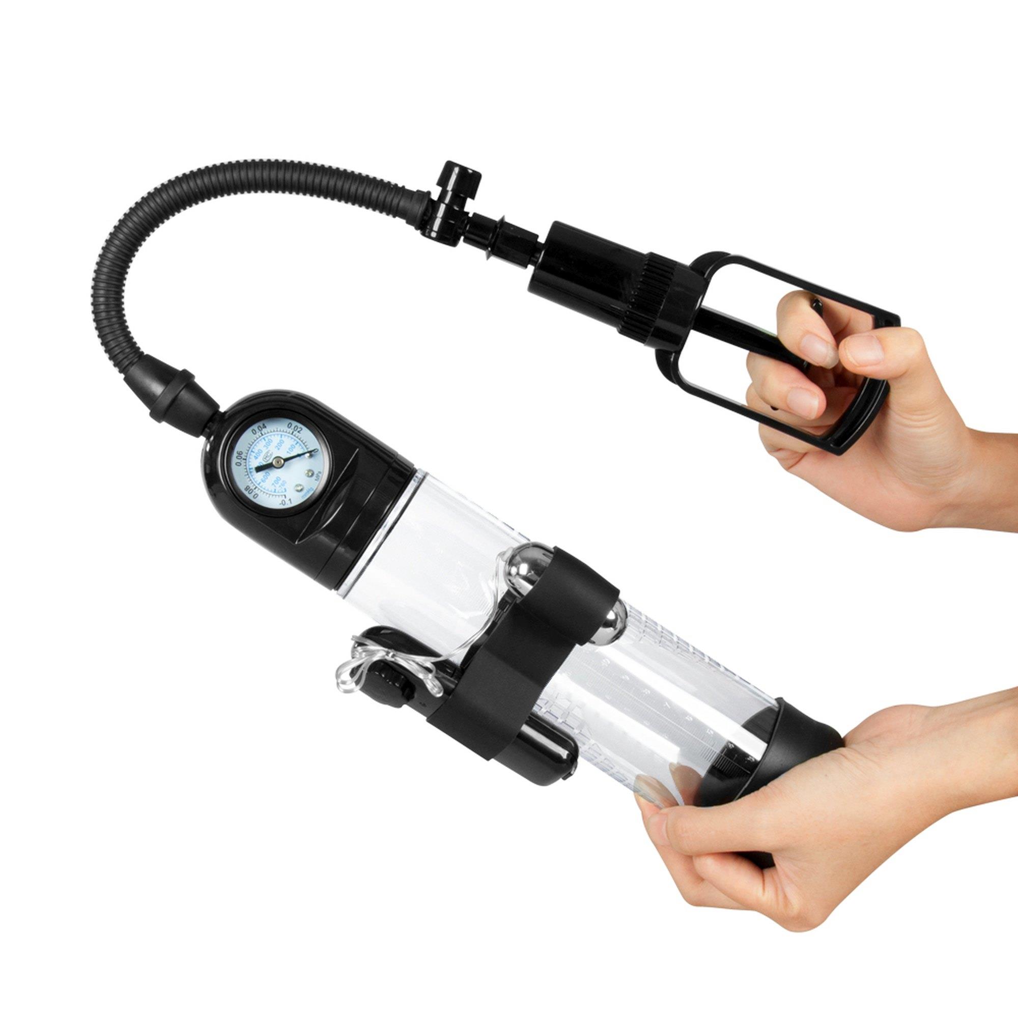 Pompka-Powerpump Master Vibrating - Black&Clear