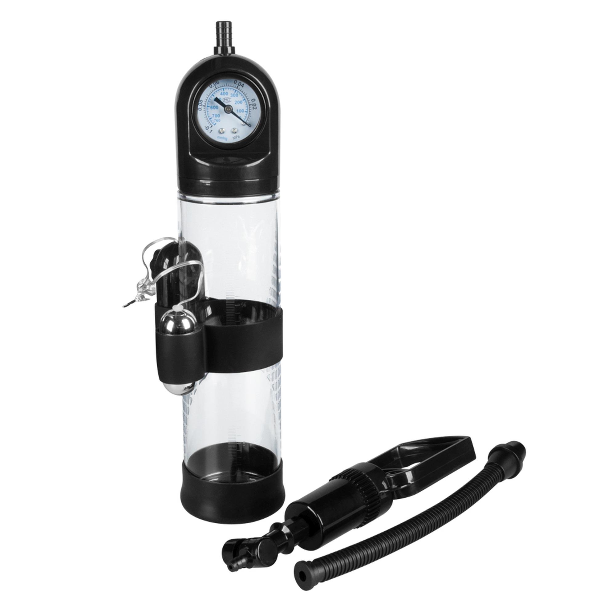 Pompka-Powerpump Master Vibrating - Black&Clear