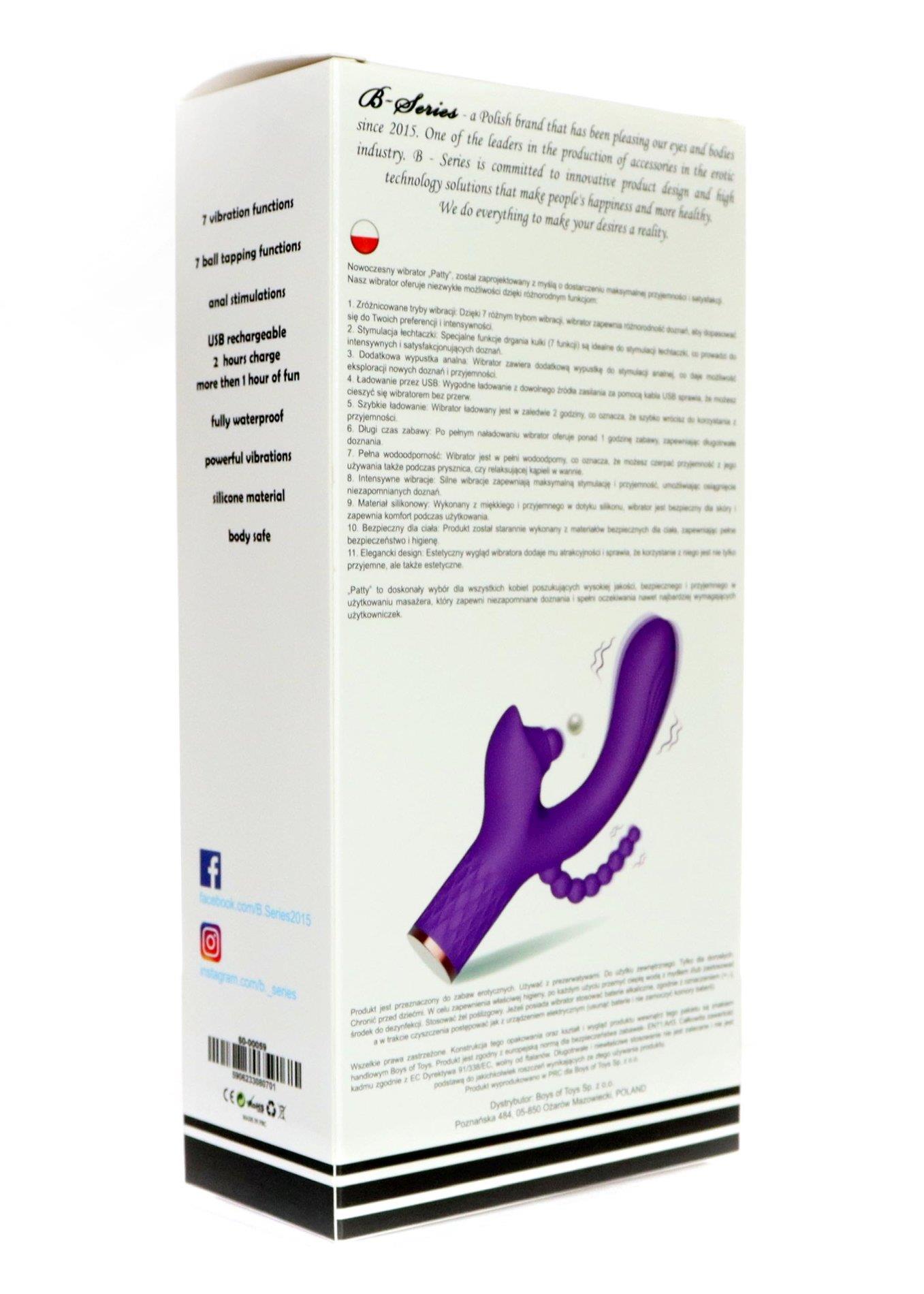 Wibrator - Patty, 7 Vibration Functions, 7 Ball Tapping, Usb