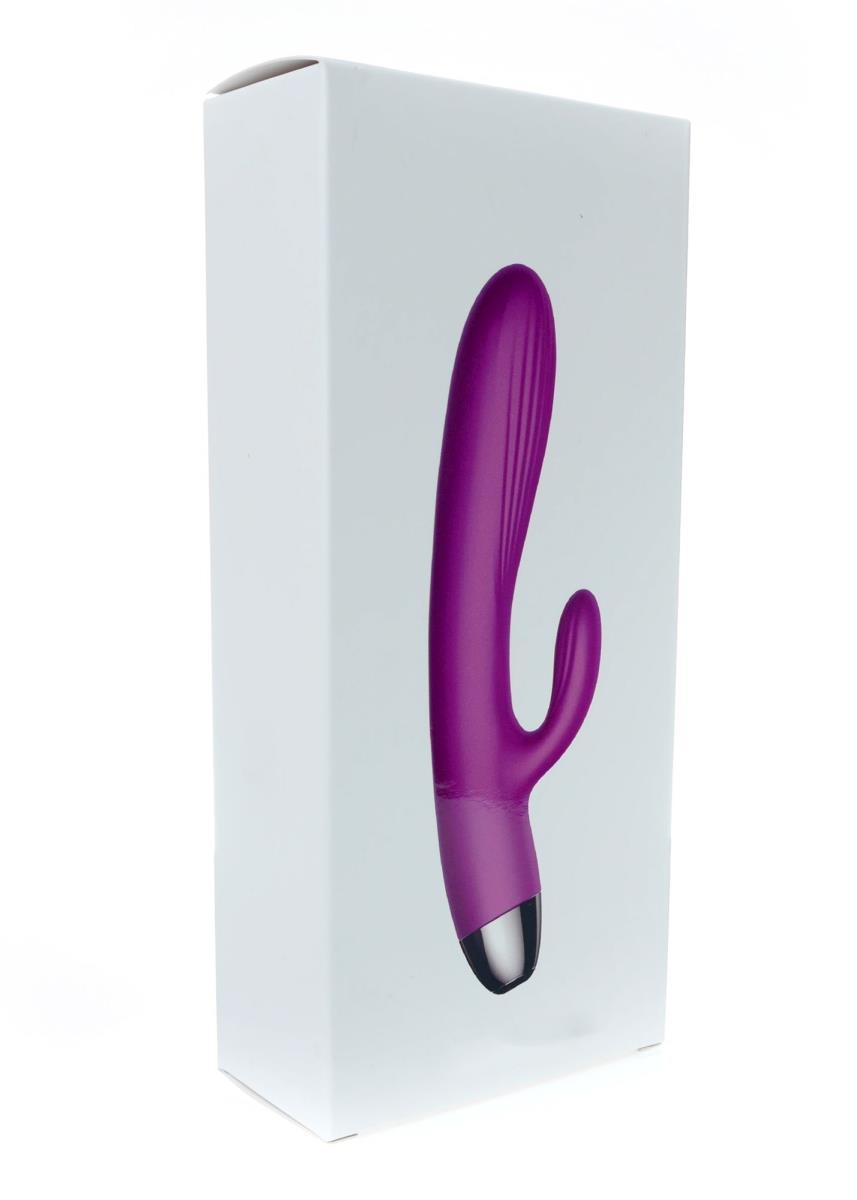 Wibrator-Silicone Vibrator And Pulsator Purple Usb 7+7 Function / Heating