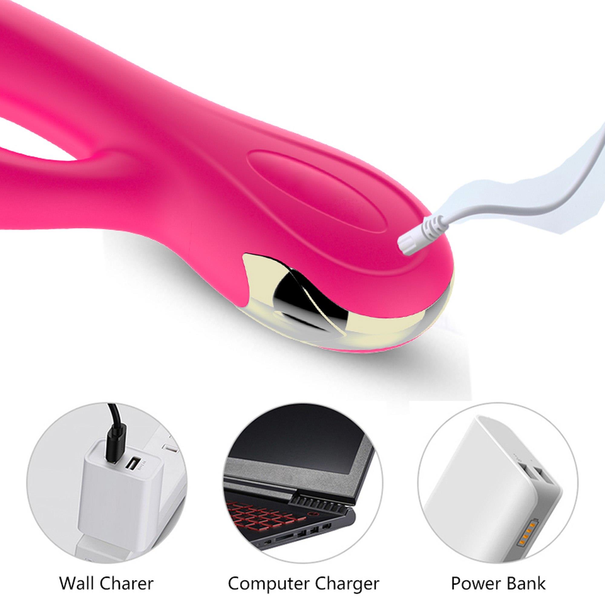 Wibrator-Silicone Vibrator Usb 7 Function + Booster / Heating