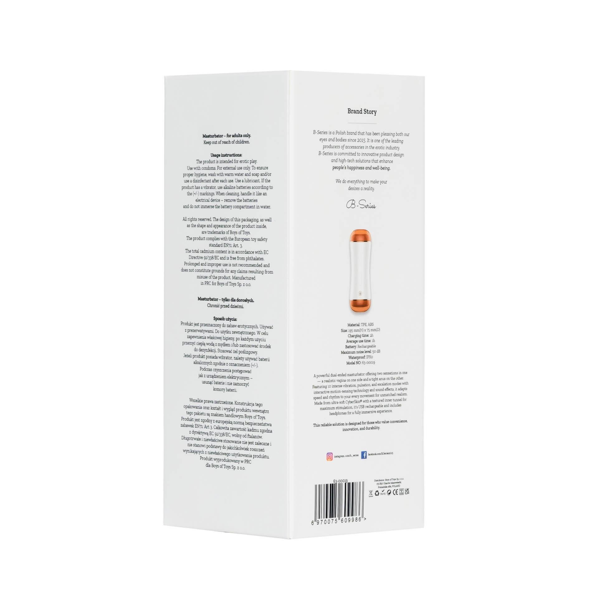 Masturbator - B - Series - Vibrating Masturbation Cup Usb 10 Function +