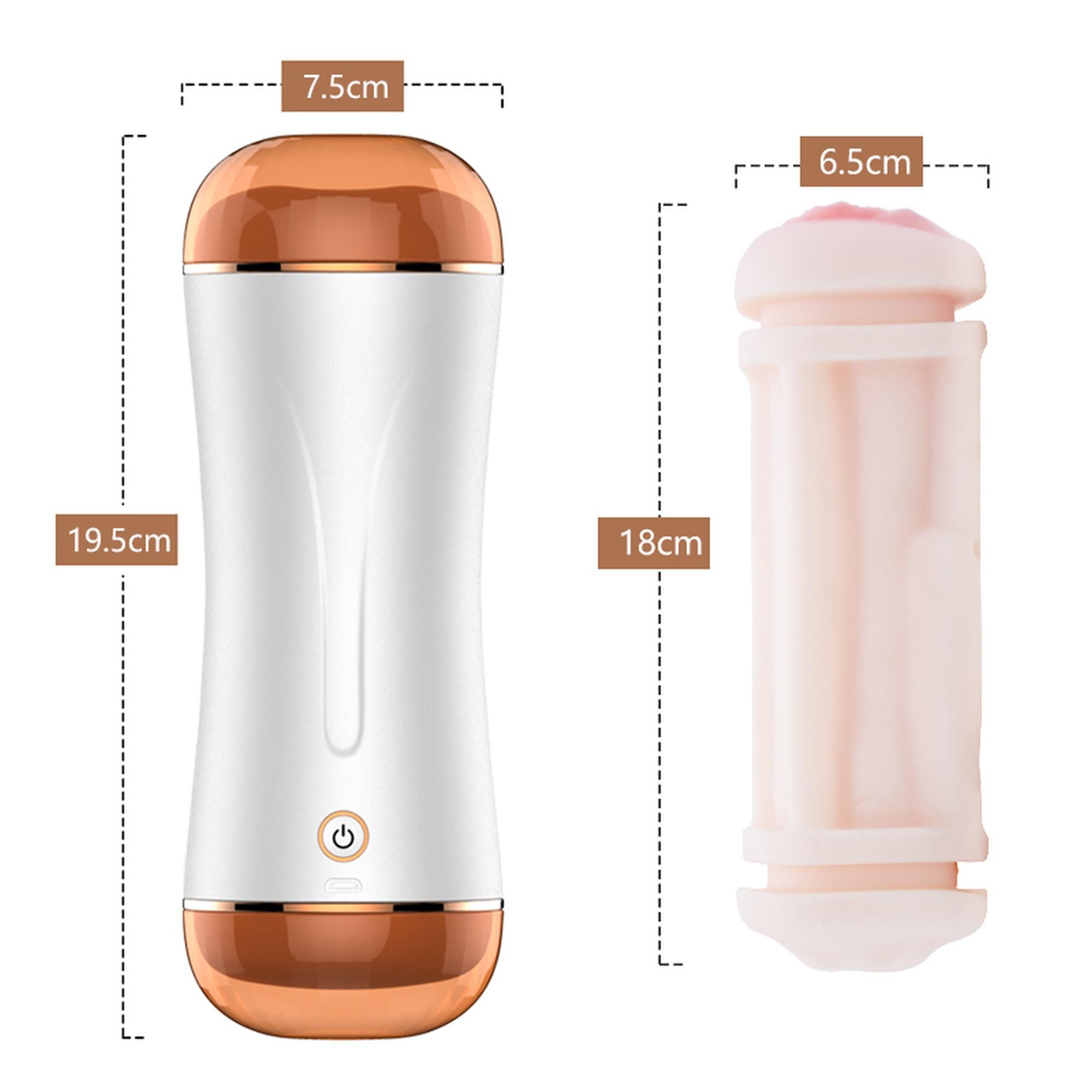 Masturbator-Boss Series-Vibrating Masturbation Cup USB 10 function + Interactive Function / Double Ends