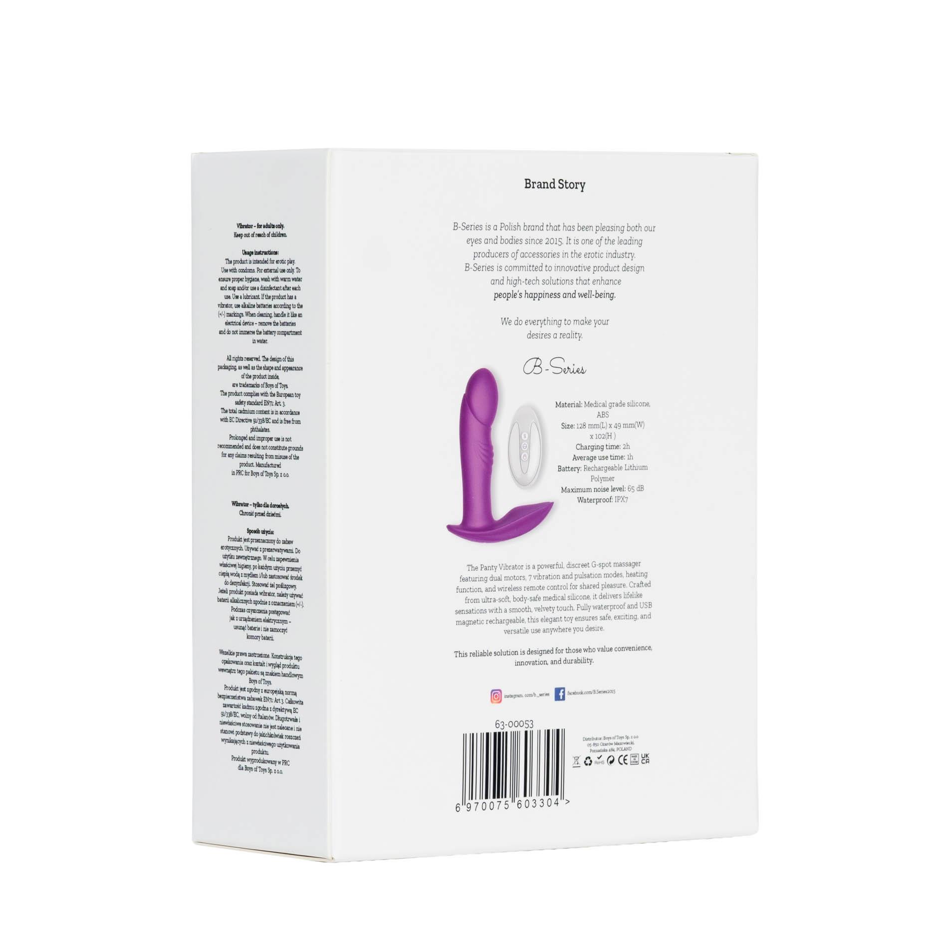 Stymulator - B - Series - Silicone Panty Vibrator Usb 7 Function / Heating
