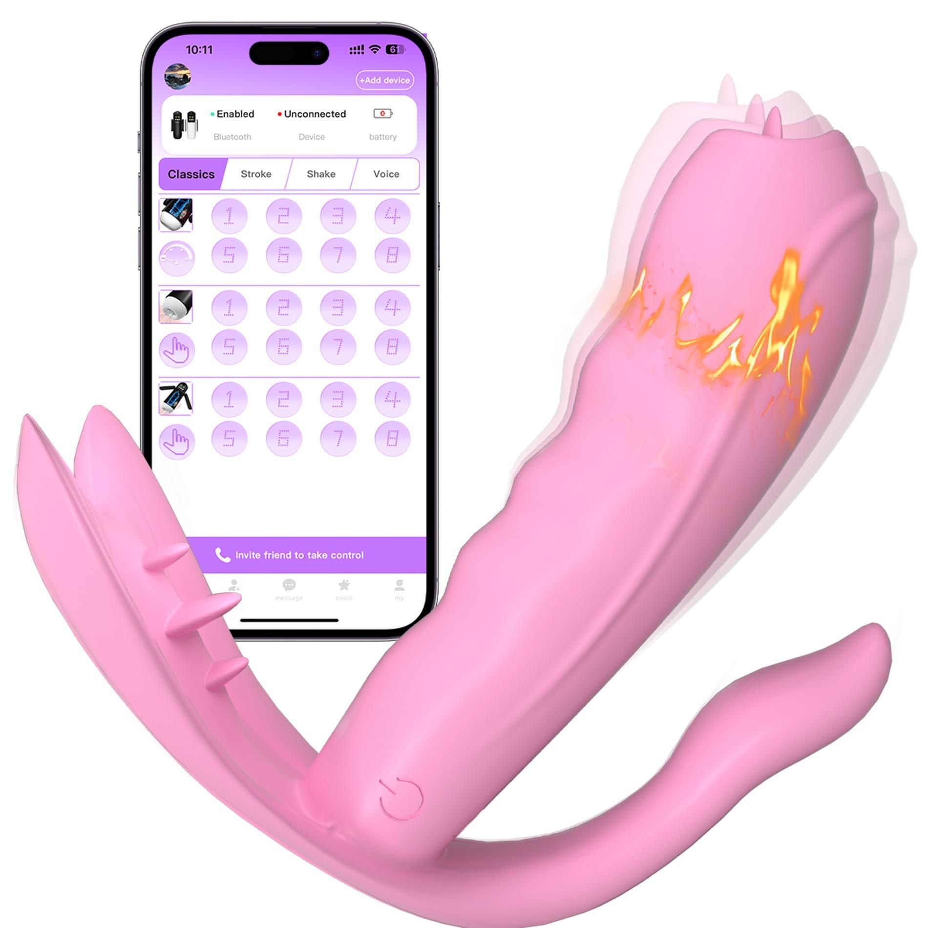 Silicone Vibrator 7 Vibration Modes - Heating + App