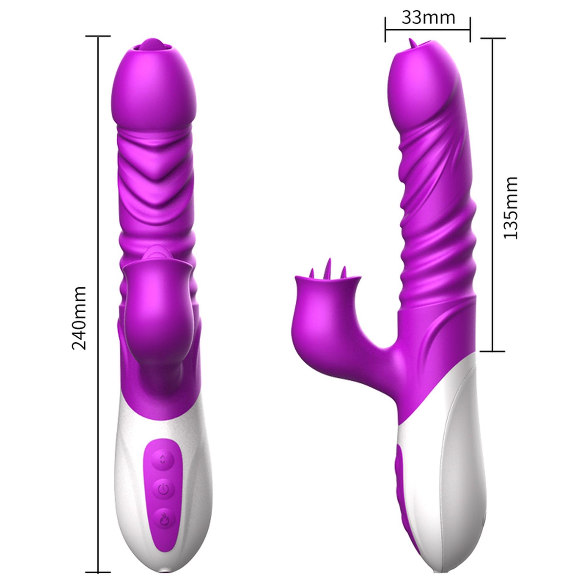 Wibrator-Silicone Vibrator Usb 10 Function And Thrusting Function / Heating