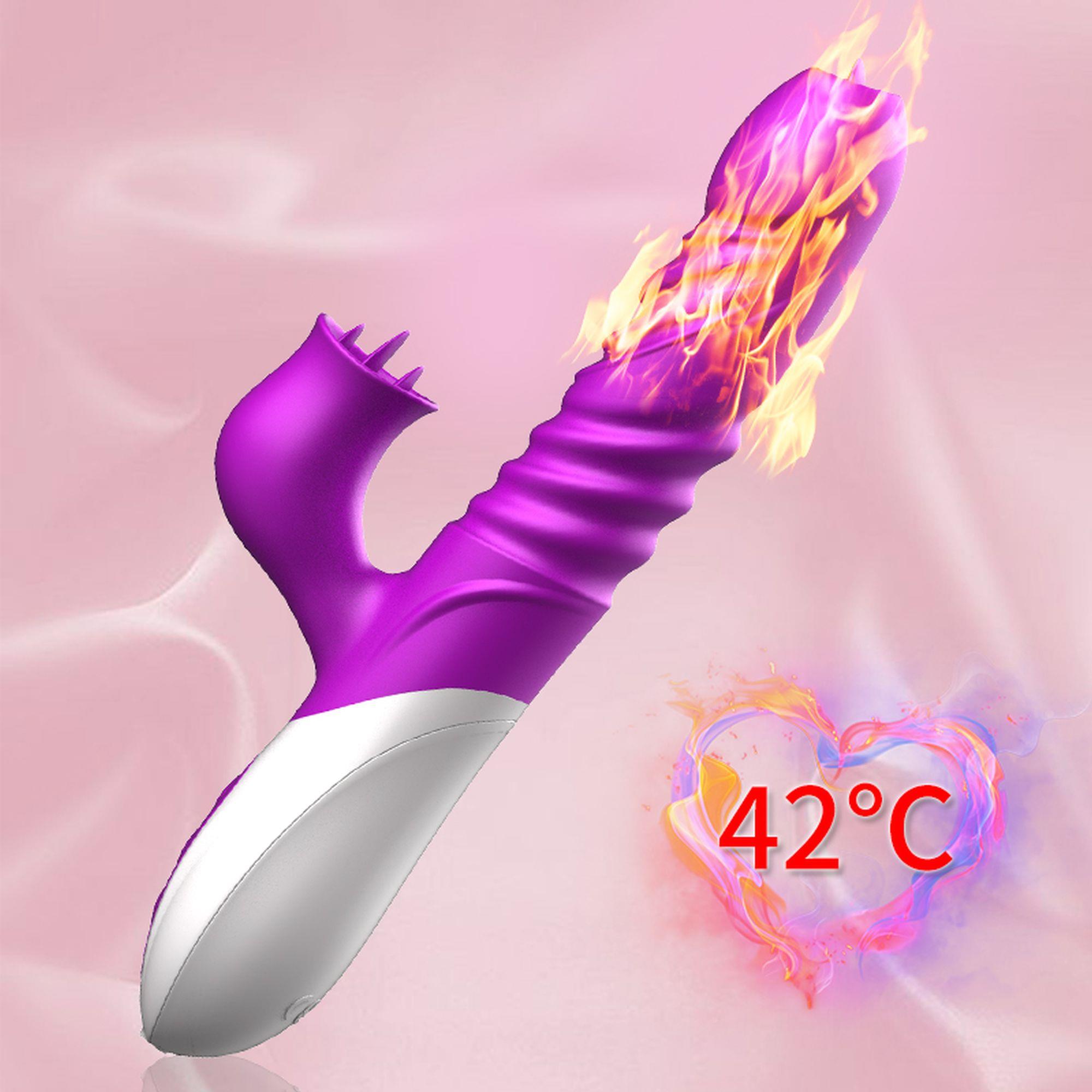 Wibrator-Silicone Vibrator Usb 10 Function And Thrusting Function / Heating