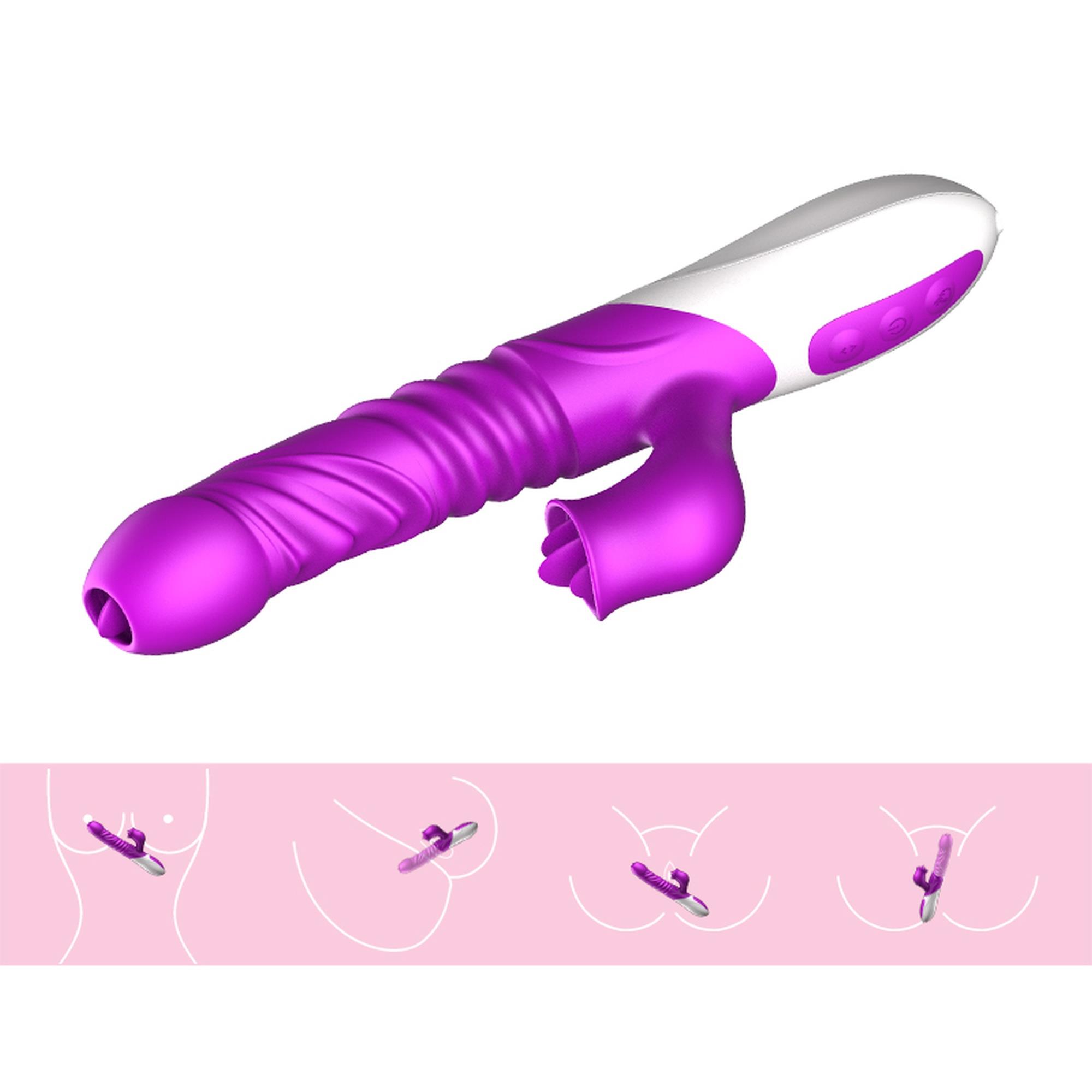 Wibrator-Silicone Vibrator Usb 10 Function And Thrusting Function / Heating