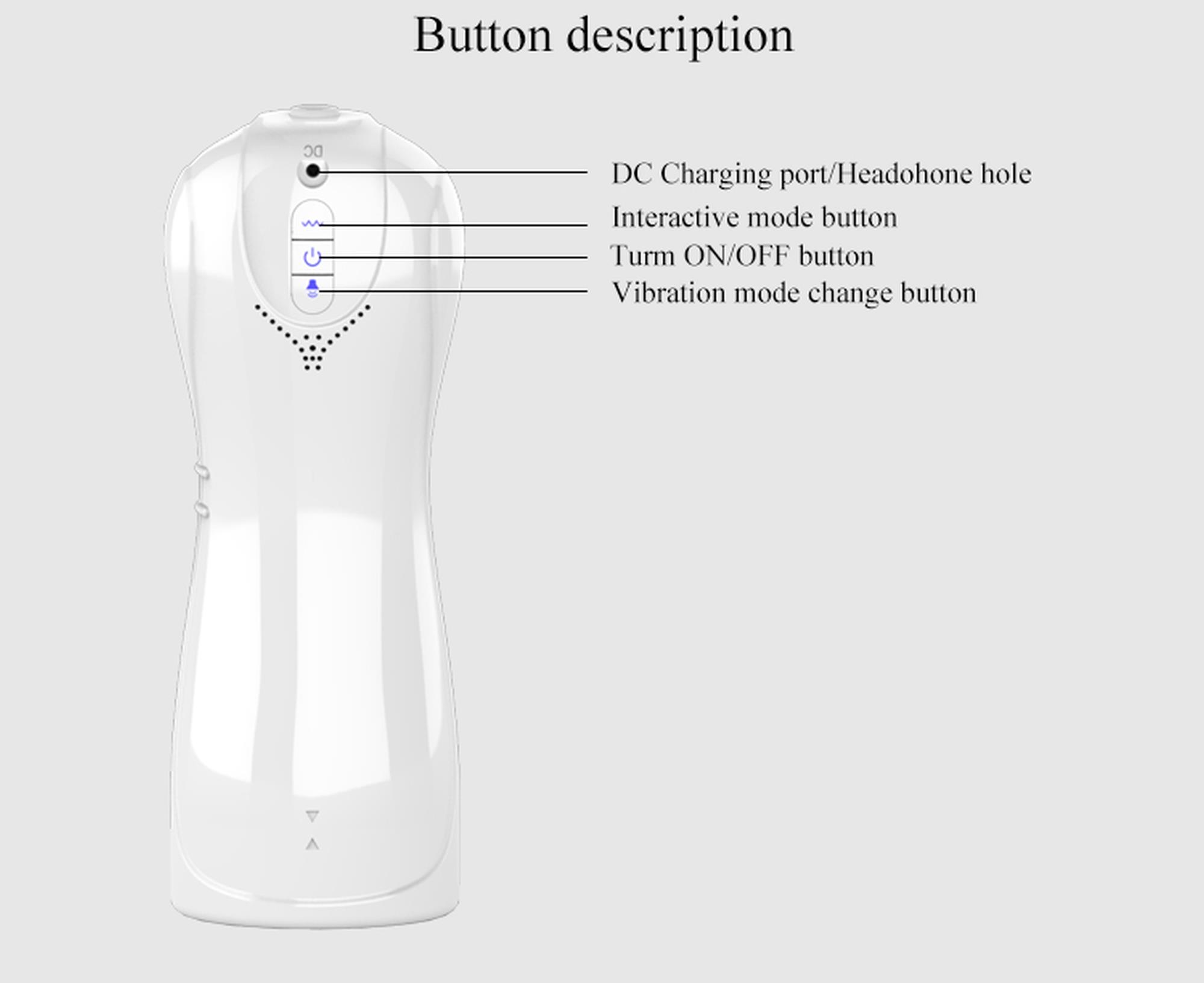 Masturbator-Boss Series-Vibrating and Flashing Masturbation Cup USB 7+7 Function / Talk Mode (White)