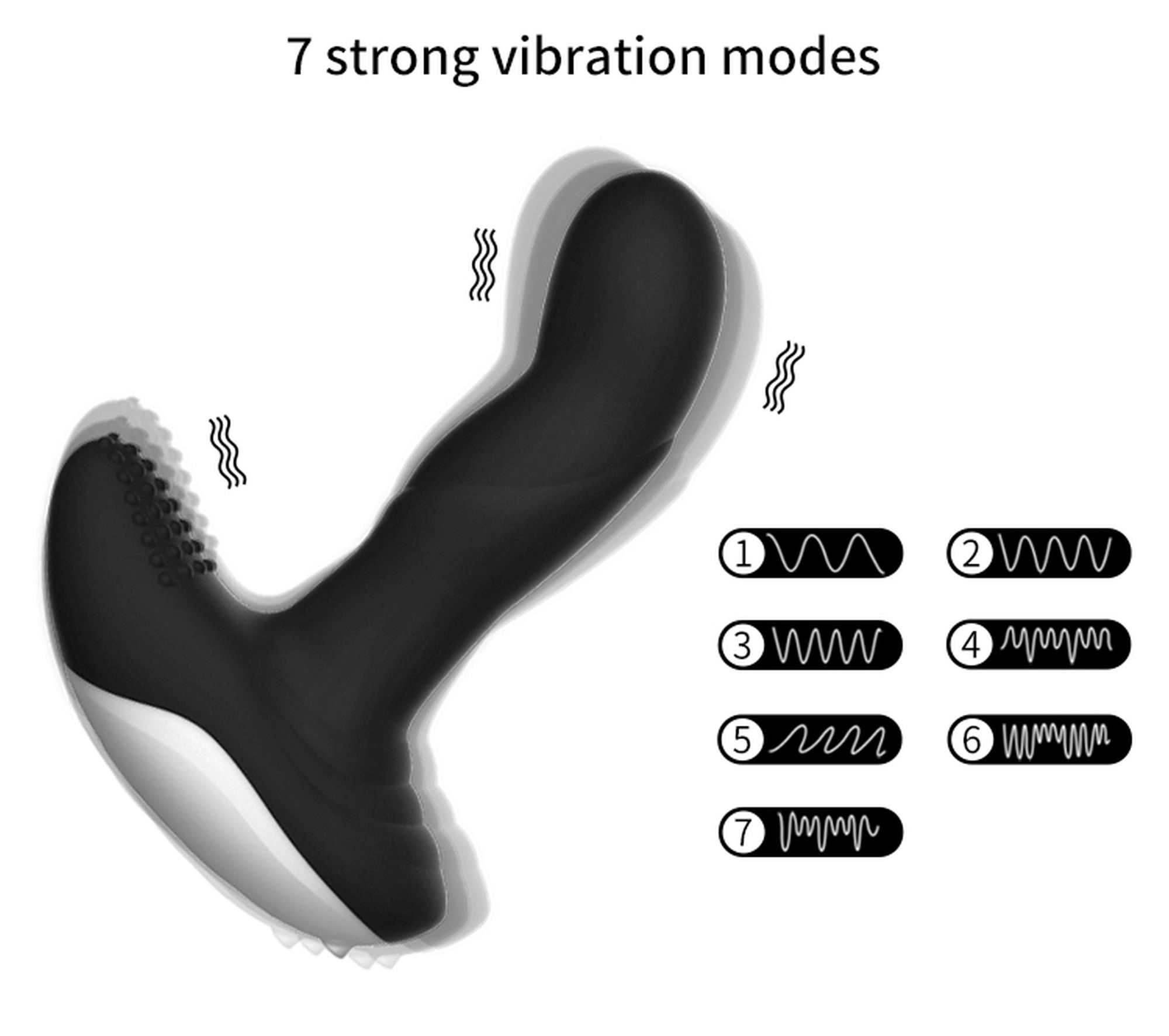 Wibrator-Silicone Massager Usb 7 Function + Pulsator / Heating Black