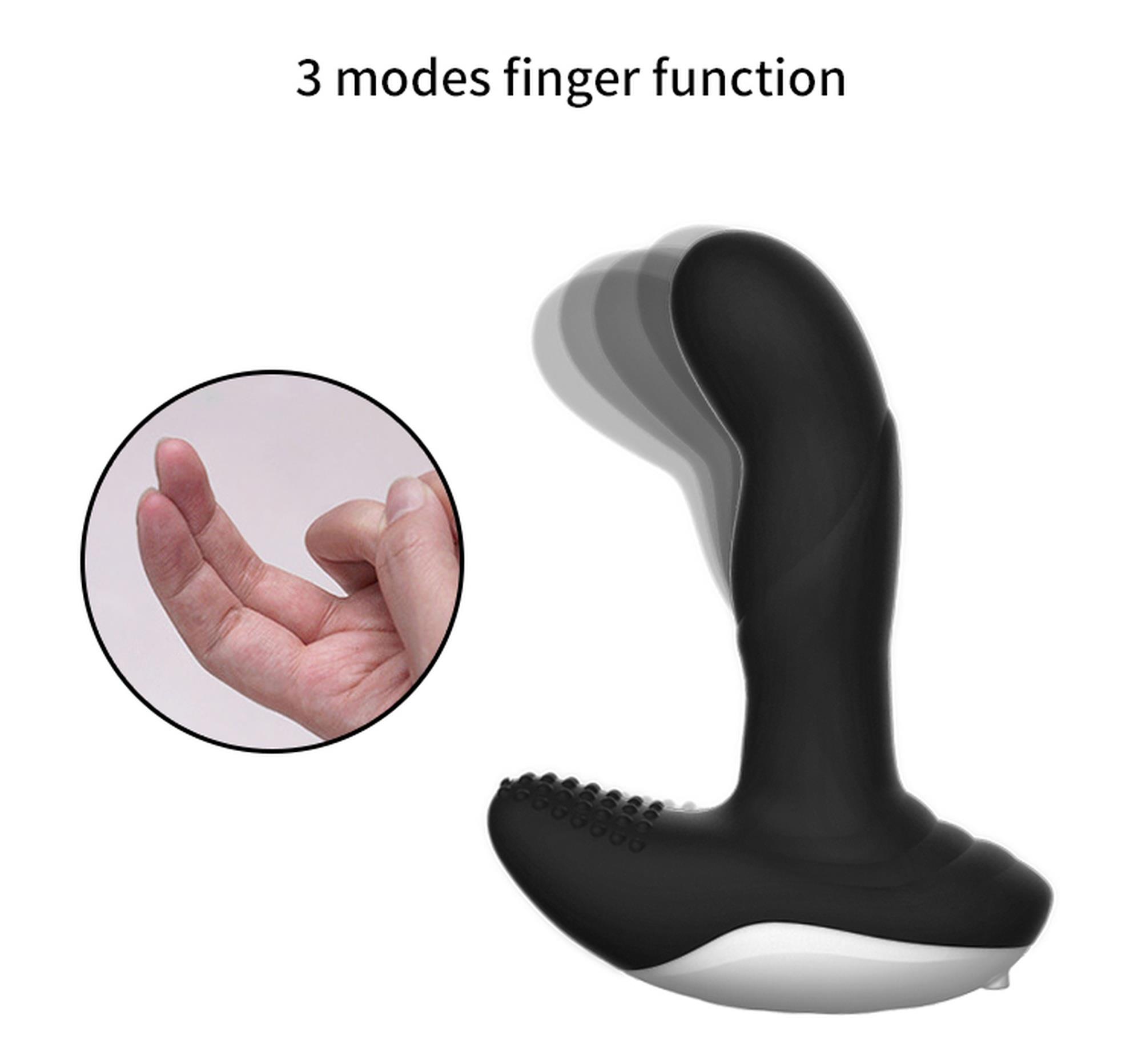 Wibrator-Silicone Massager Usb 7 Function + Pulsator / Heating Black
