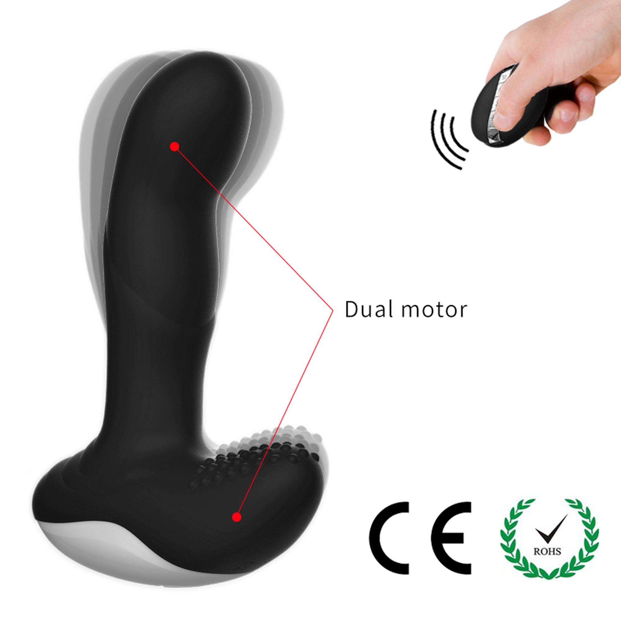 Wibrator-Silicone Massager Usb 7 Function + Pulsator / Heating Black