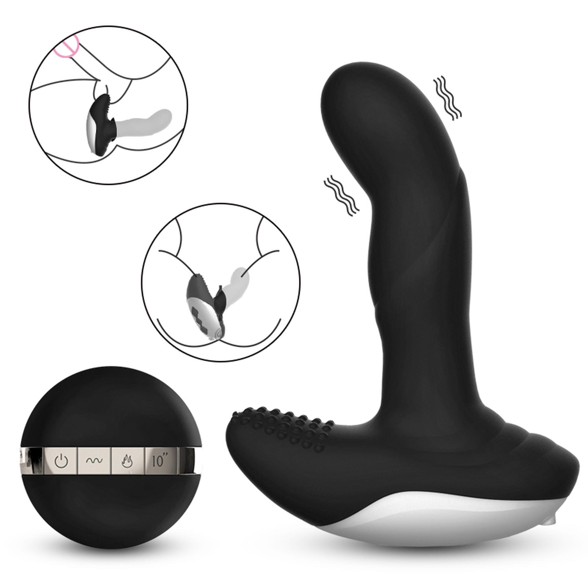 Wibrator-Silicone Massager Usb 7 Function + Pulsator / Heating Black