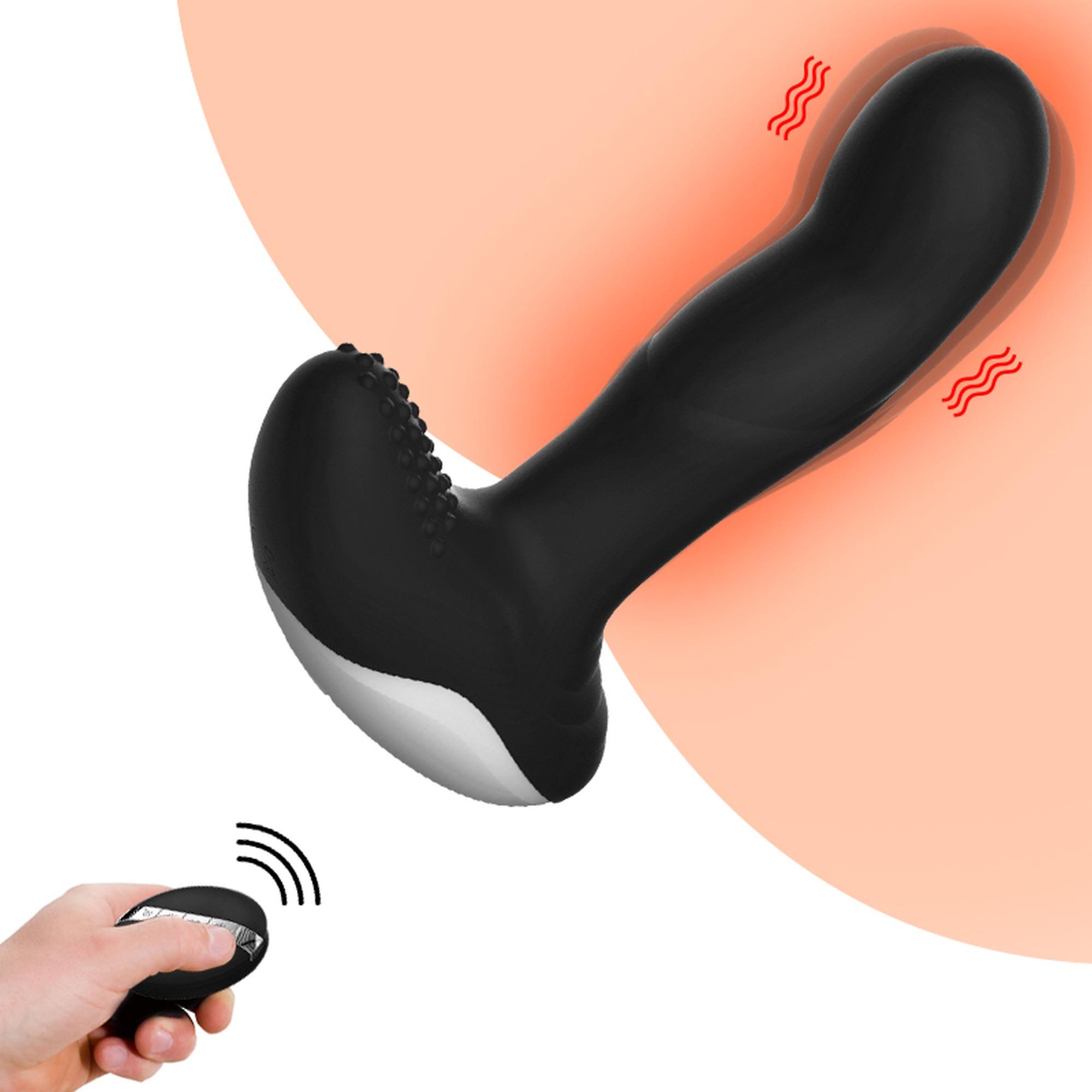 Wibrator-Silicone Massager Usb 7 Function + Pulsator / Heating Black
