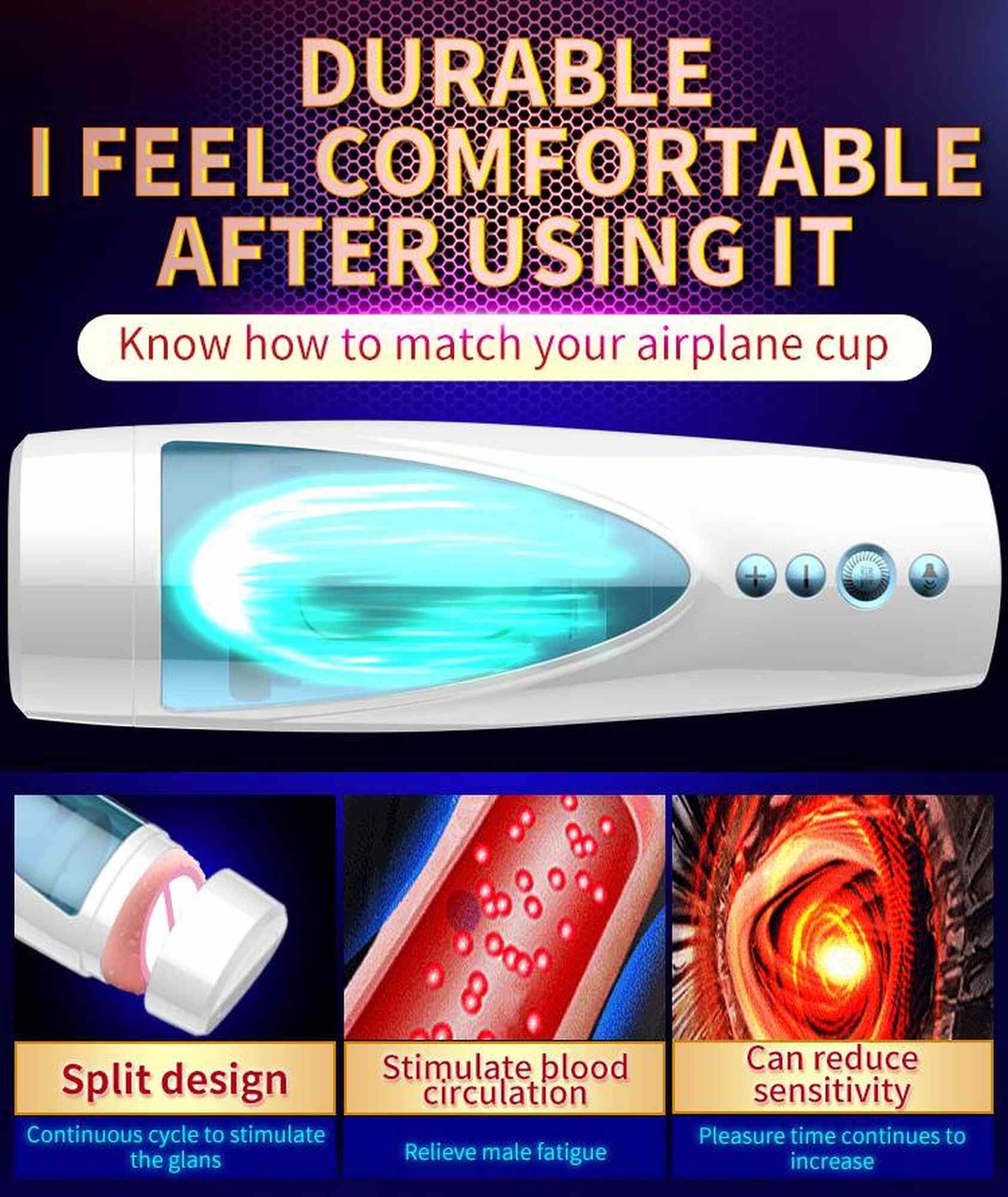 Masturbator-Vibrating, Rotating And Flashing Masturbation Usb 10+10