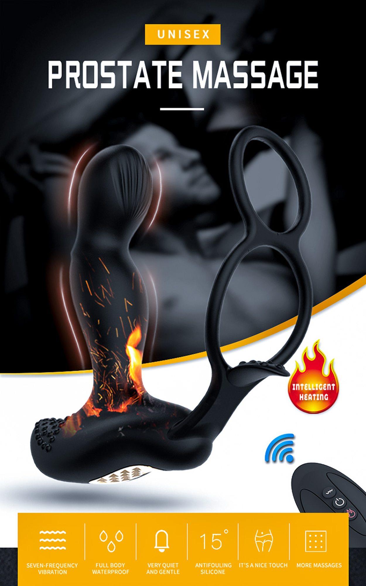 Wibrator-Silicone Massager 7 Function And Heating Function, Black