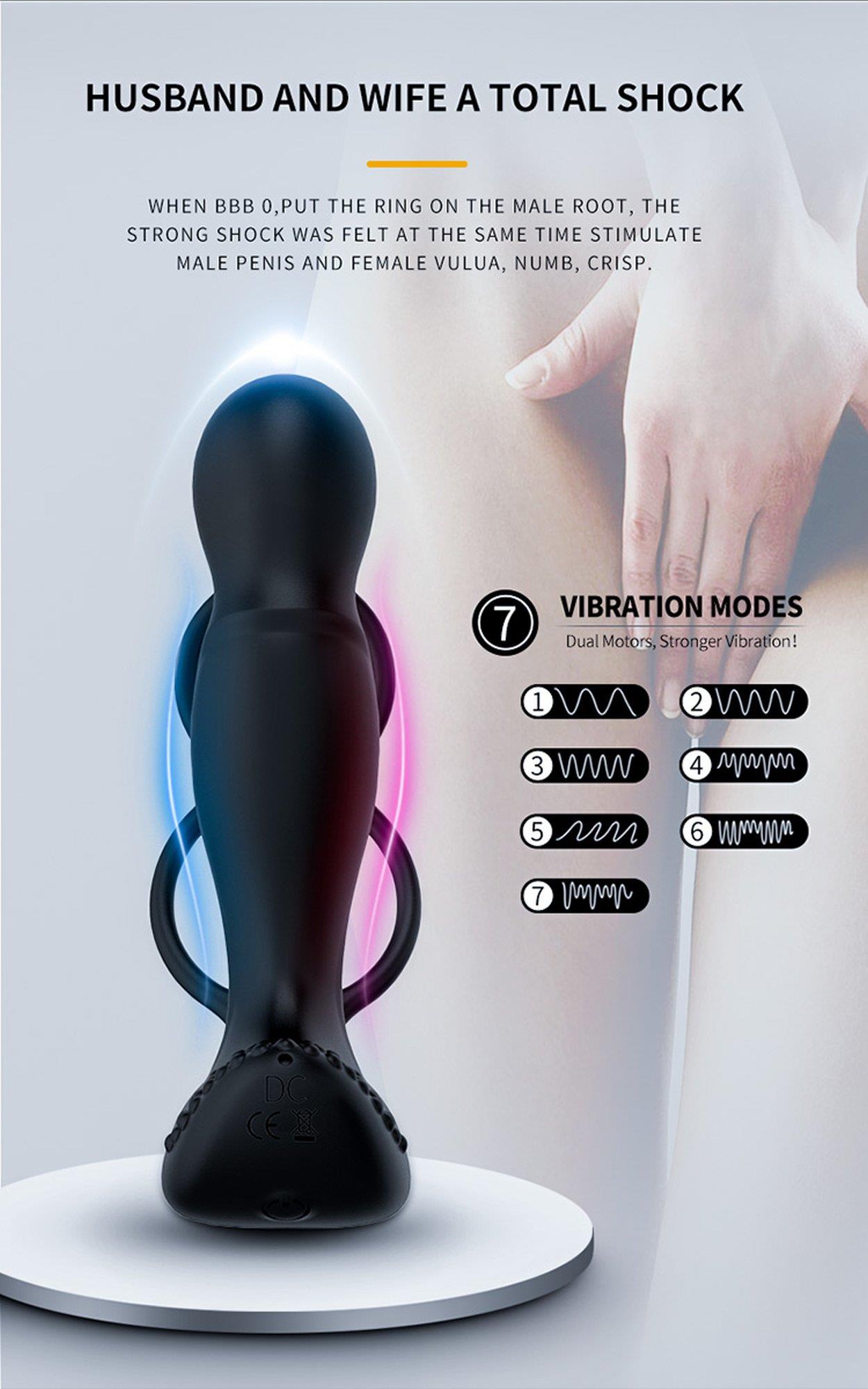 Wibrator-Silicone Massager 7 Function And Heating Function, Black