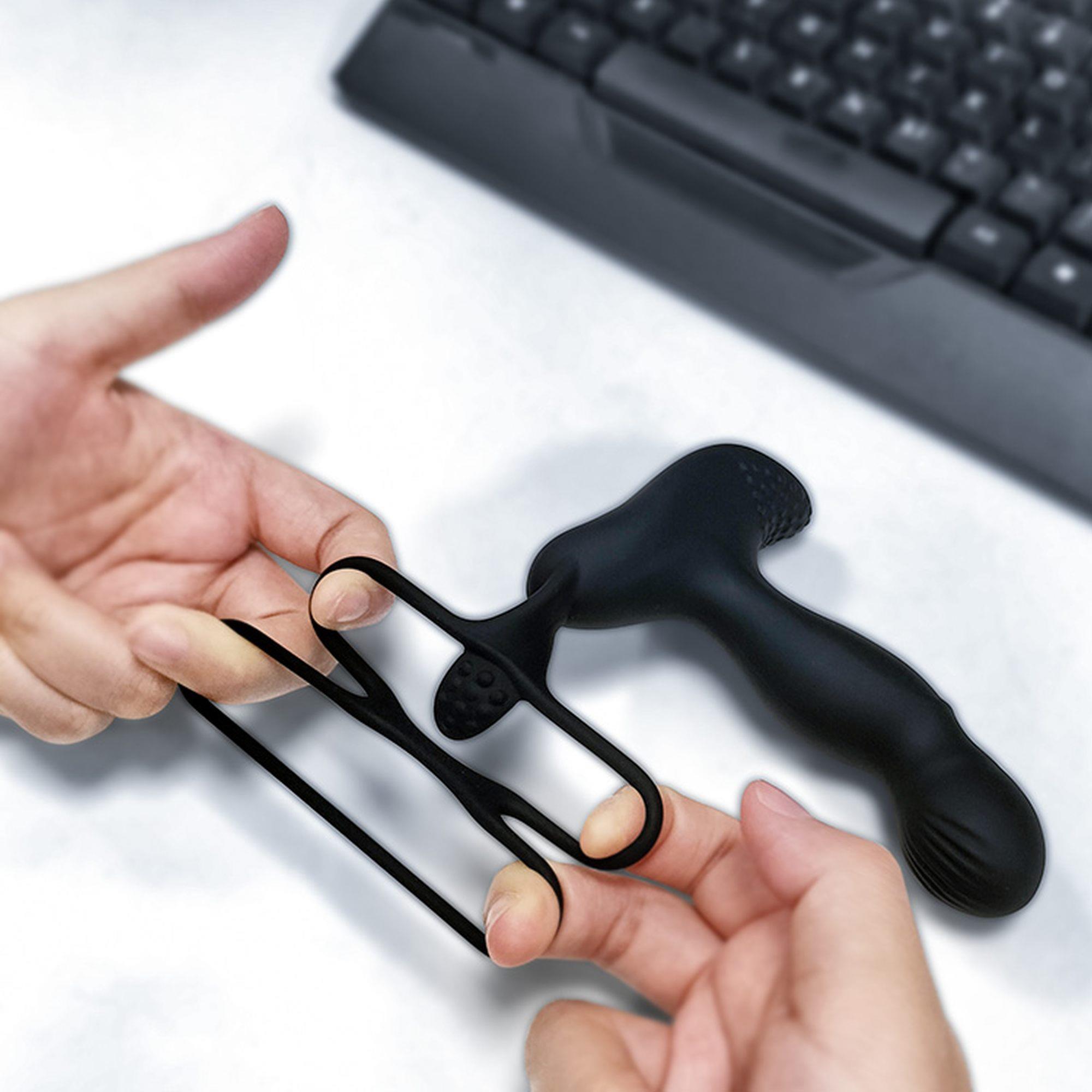 Wibrator-Silicone Massager 7 Function And Heating Function, Black