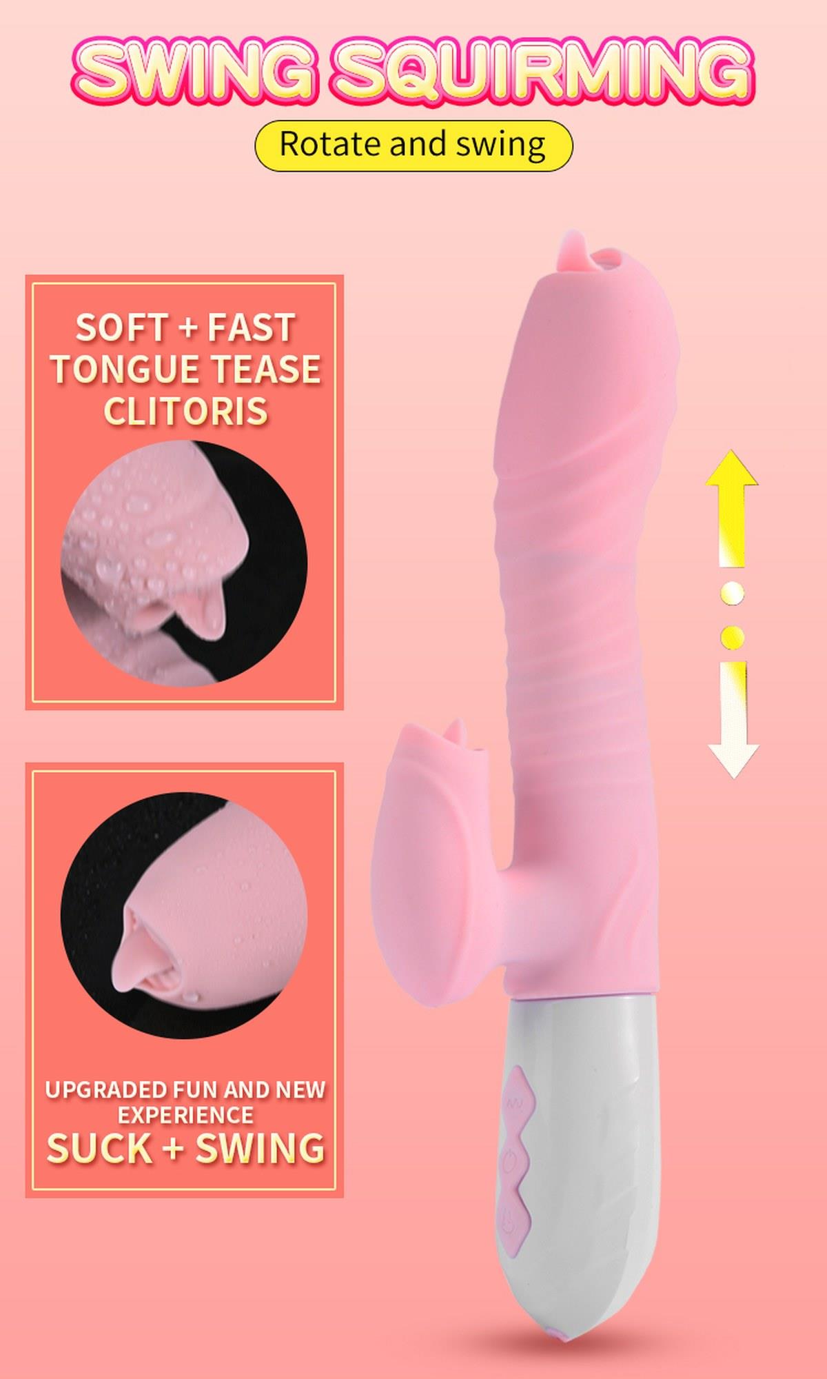 Wibrator-Silicone Vibrator Usb 7 Function And Thrusting Function