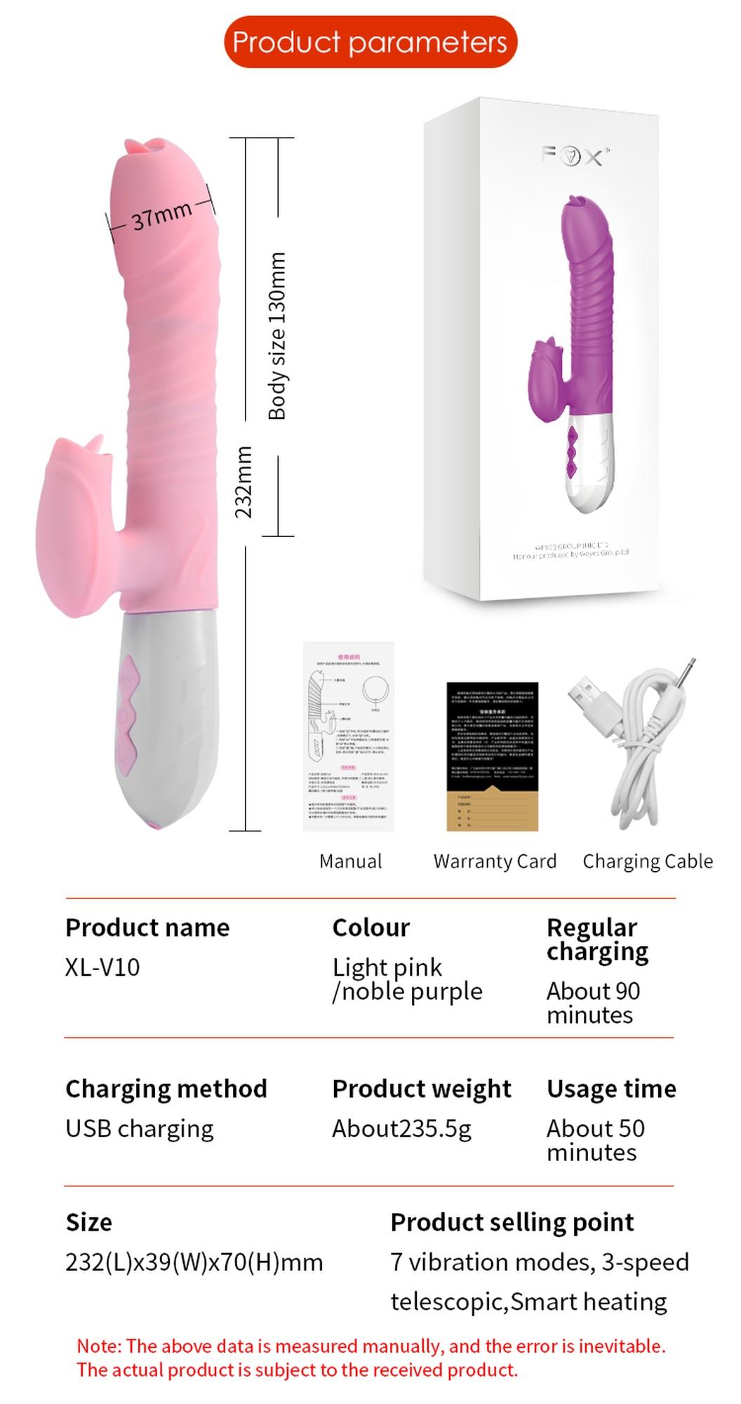 Wibrator-Silicone Vibrator Usb 7 Function And Thrusting Function