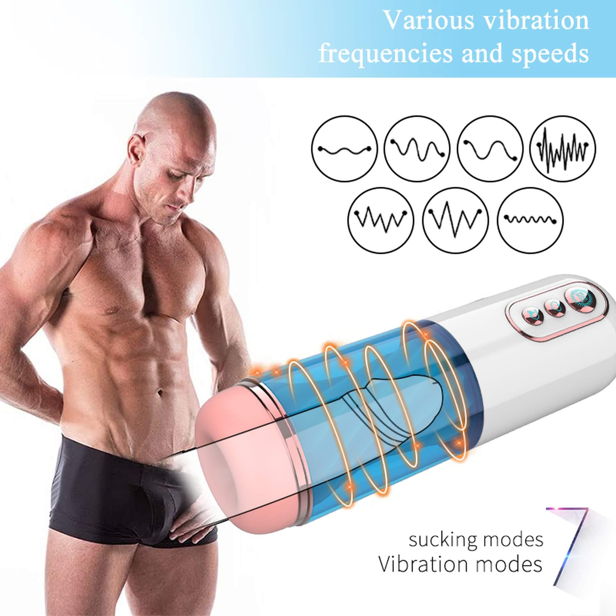 Masturbator-Vibration 7, 7 Sucking Modes, Hand