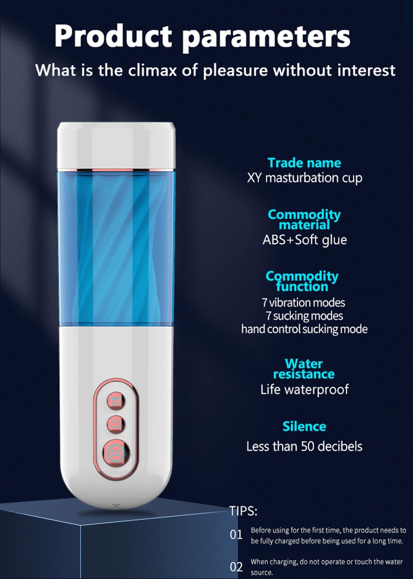 Masturbator-Vibration 7, 7 Sucking Modes, Hand