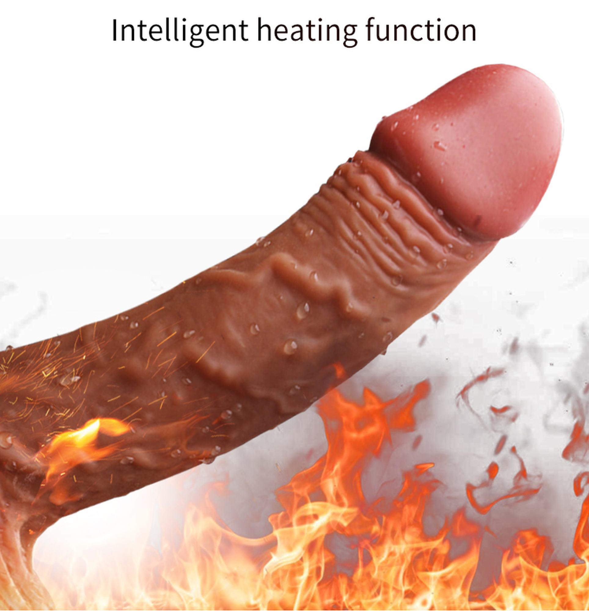 Wibrator-Silicone, Vibration 10, Rotate, Telescopic, Heating, 21Cm