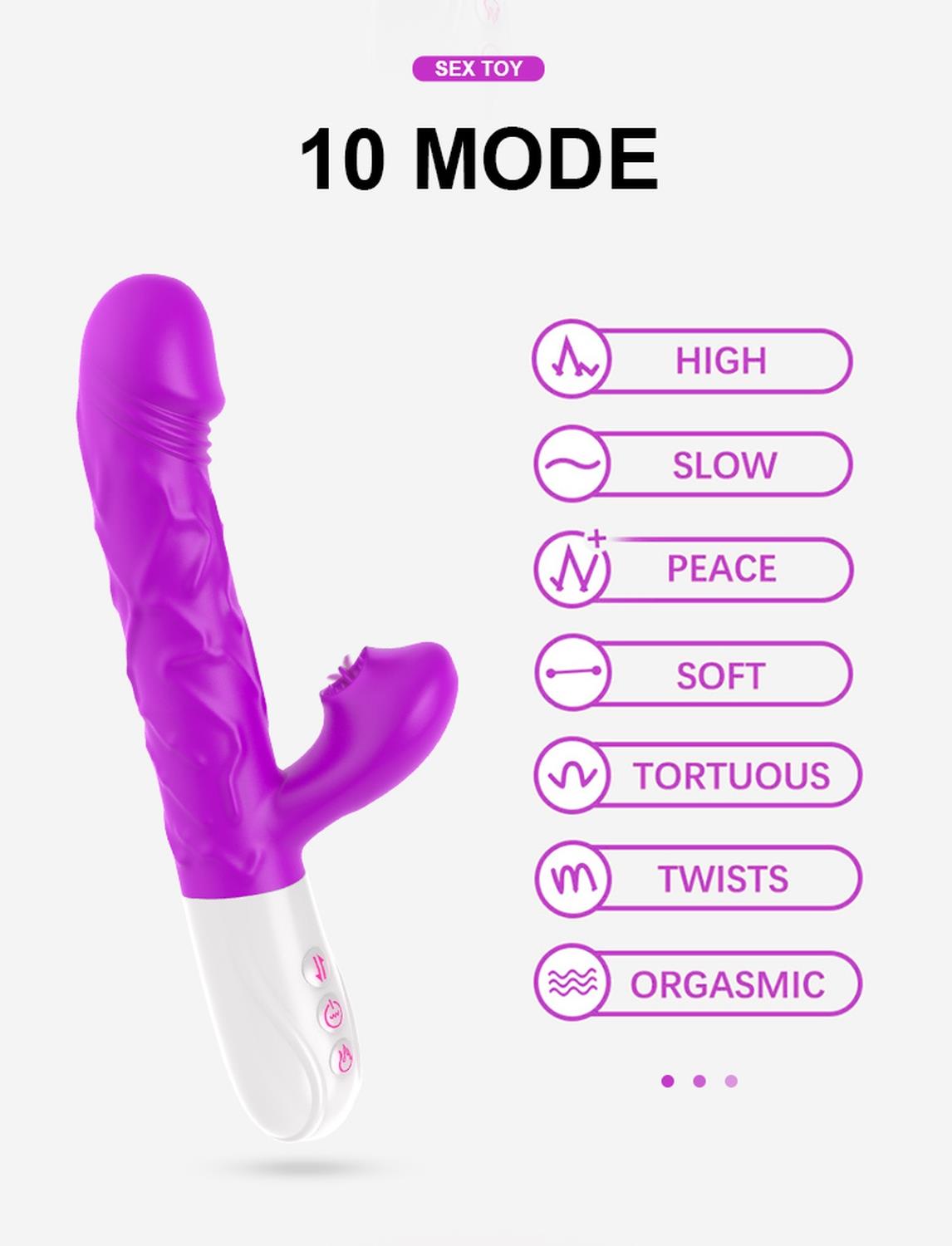 Wibrator- Siliconetongue Vibrator, Usb 10 Function