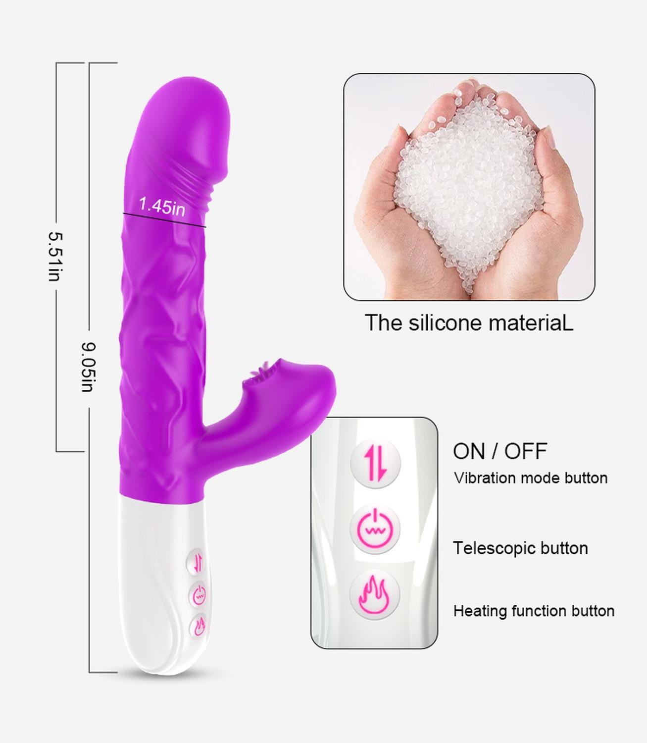 Wibrator- Siliconetongue Vibrator, Usb 10 Function