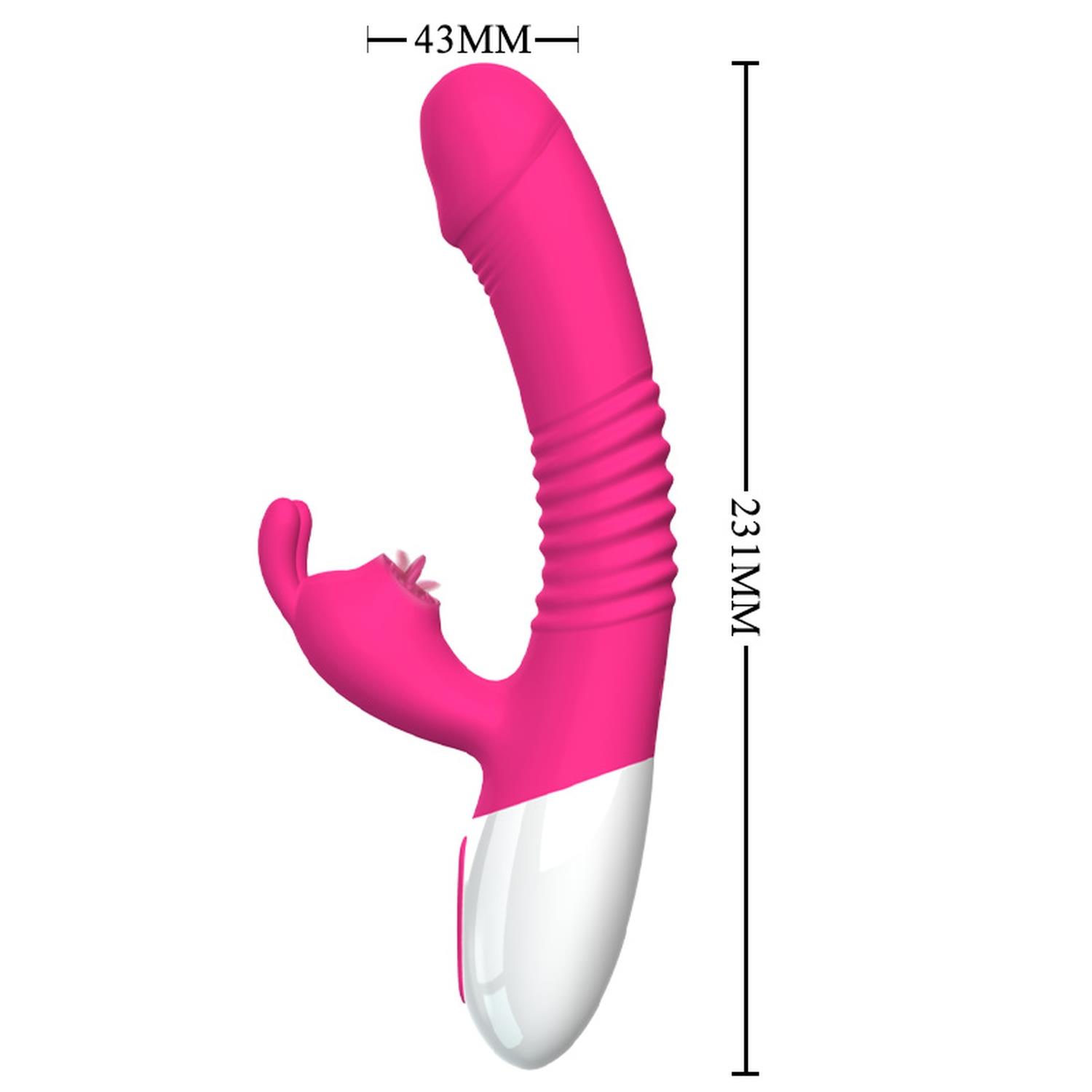 Wibrator- Silicone Vibrator Usb 7 Powerful Licking And Thrusting Modes