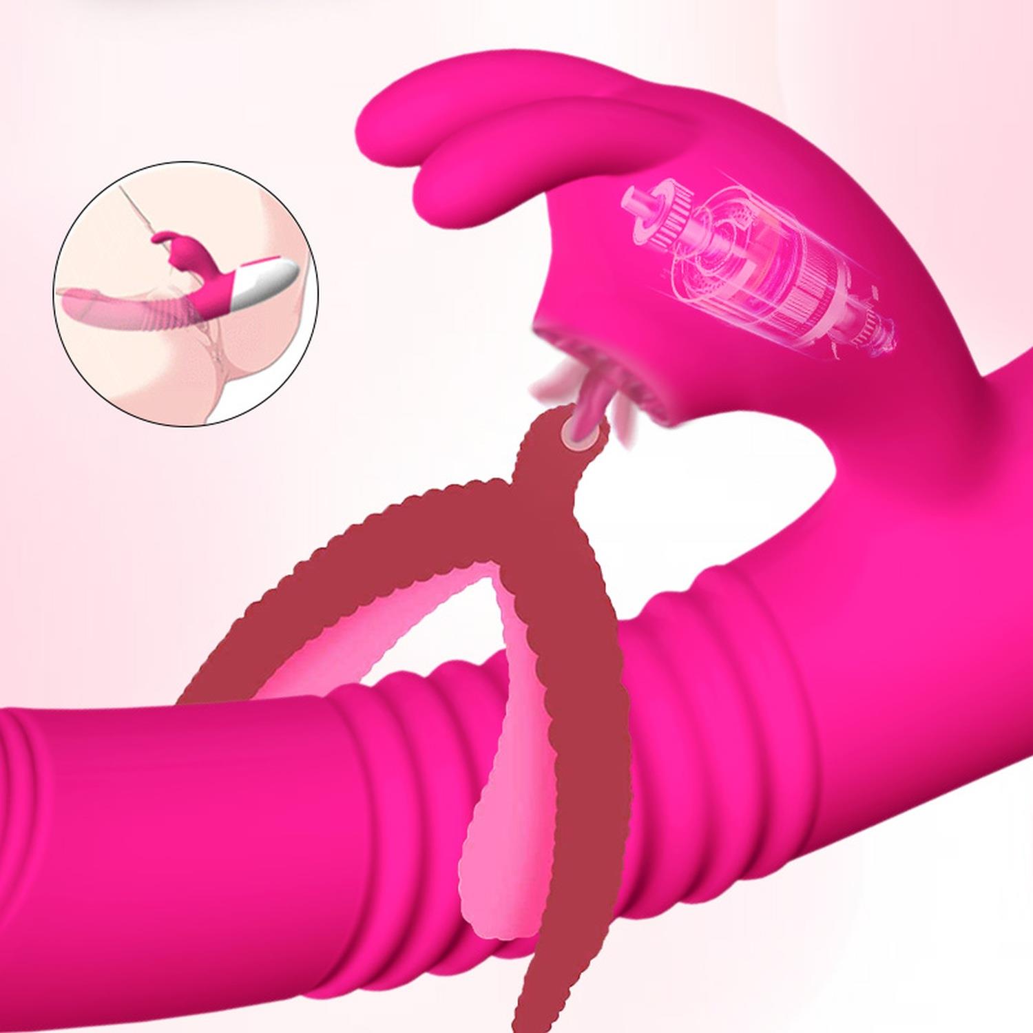 Wibrator- Silicone Vibrator Usb 7 Powerful Licking And Thrusting Modes