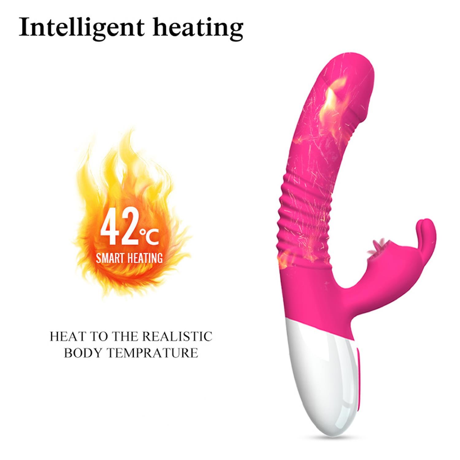 Wibrator- Silicone Vibrator Usb 7 Powerful Licking And Thrusting Modes
