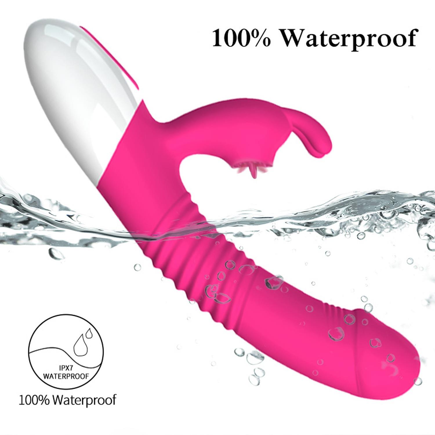 Wibrator- Silicone Vibrator Usb 7 Powerful Licking And Thrusting Modes