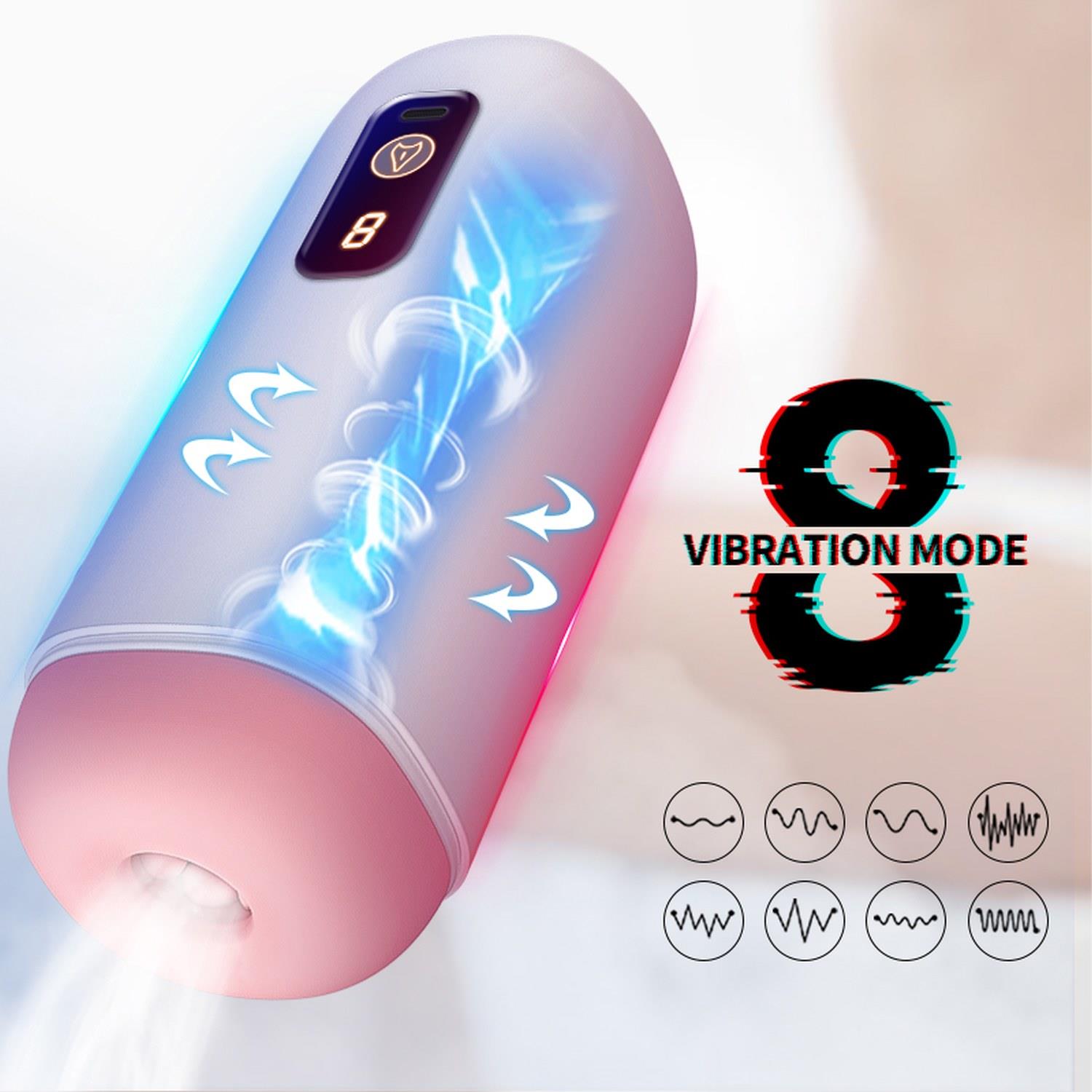 Masturbator- Usb Rechargeable, 8 Vibration Functions