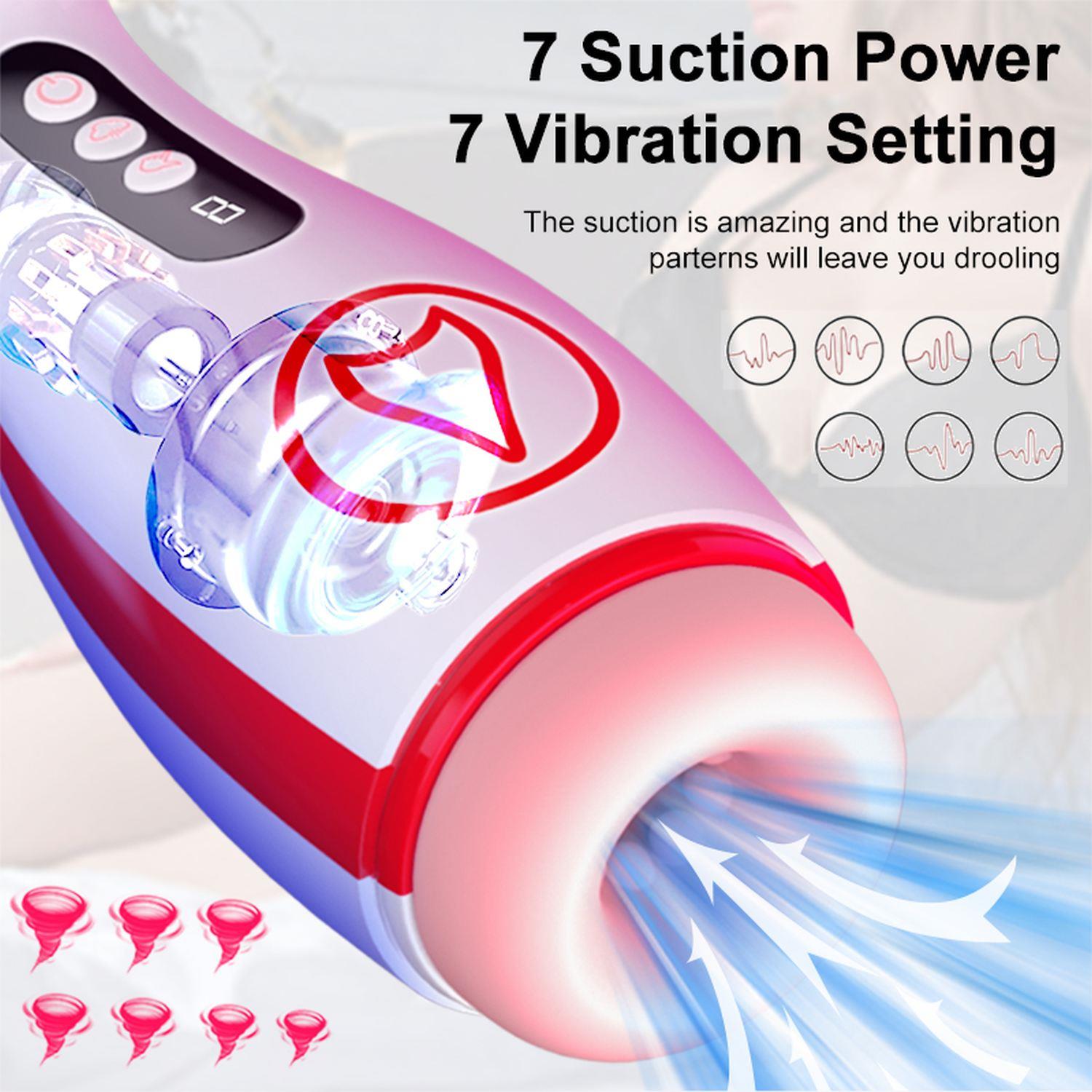 Masturbator - Vibrating  Masturbation Cup , 7 Suction Power, 7 Vibration Setting