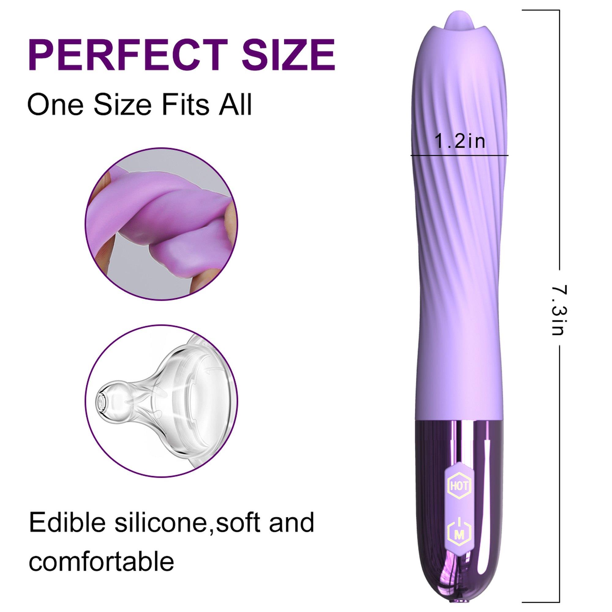 Wibrator-Silicone Vibrator Usb, 10 Vibration Modes, Heating
