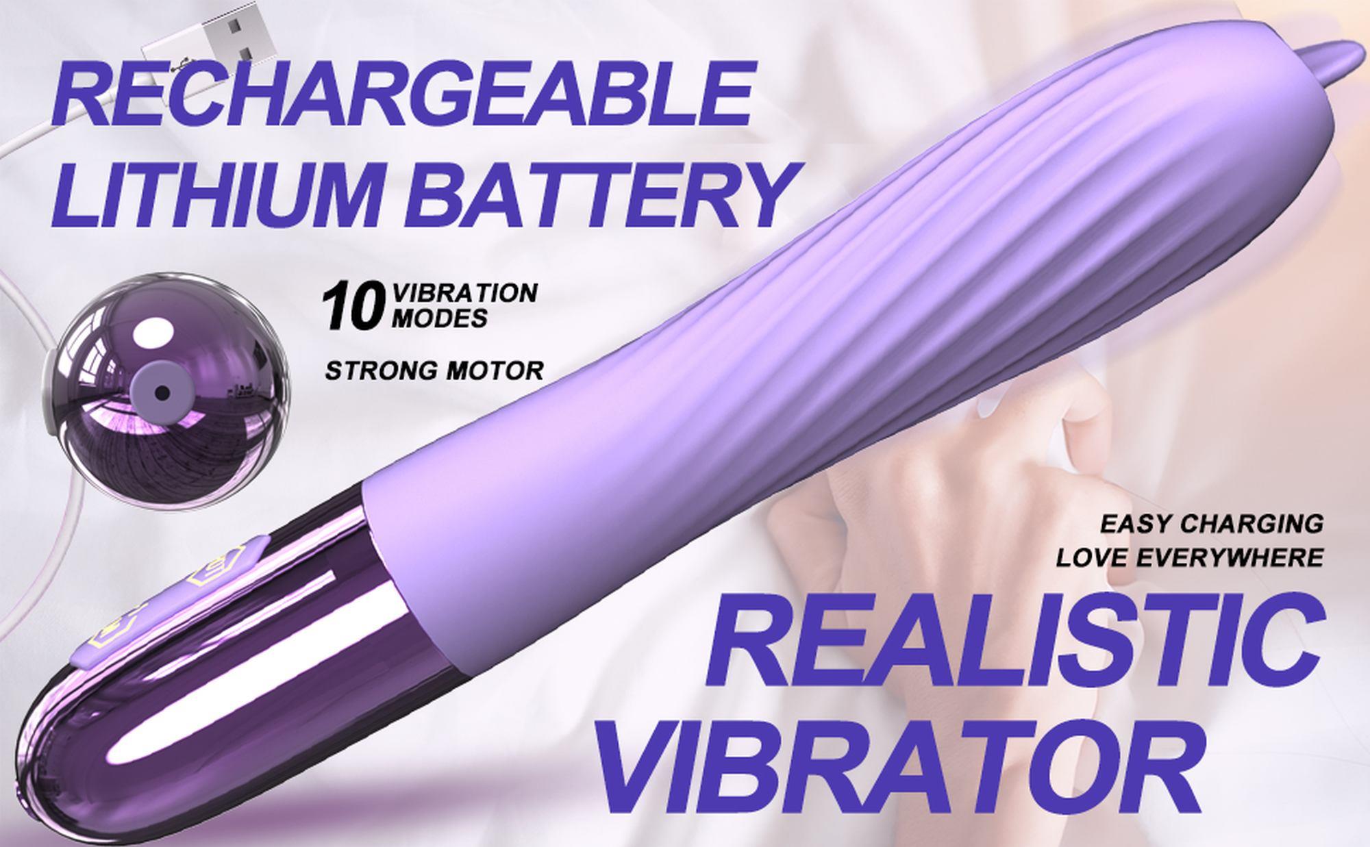 Wibrator-Silicone Vibrator Usb, 10 Vibration Modes, Heating