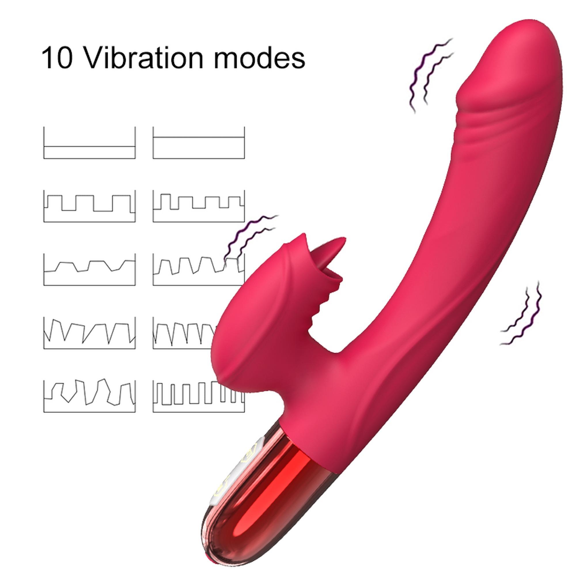 Wibrator-Silicone Vibrator Usb, 10 Vibration Modes, Heating