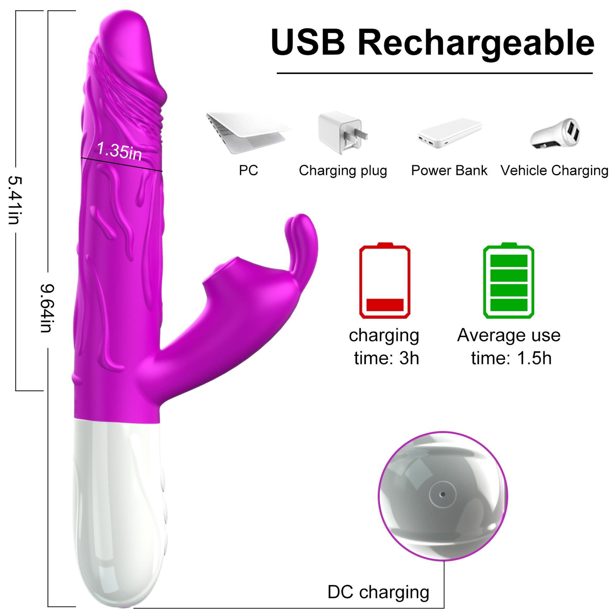 Wibrator-Silicone, Vibrator Usb, 7 Vibration Modes, Heating