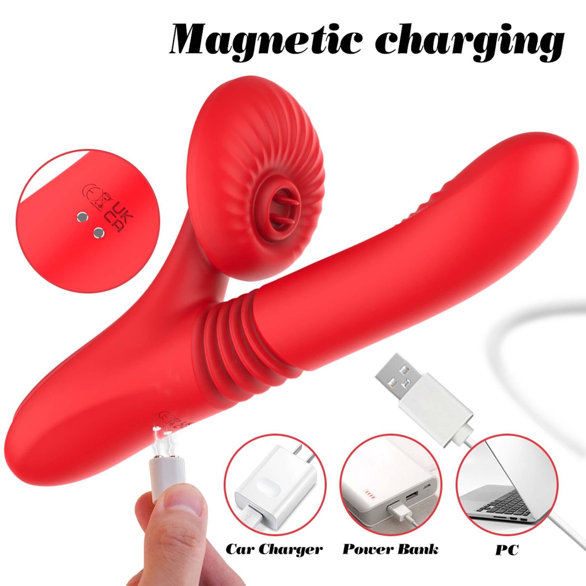 Silicone Vibrator 7 Powerful Modes - Licking,Thrusting And Heating