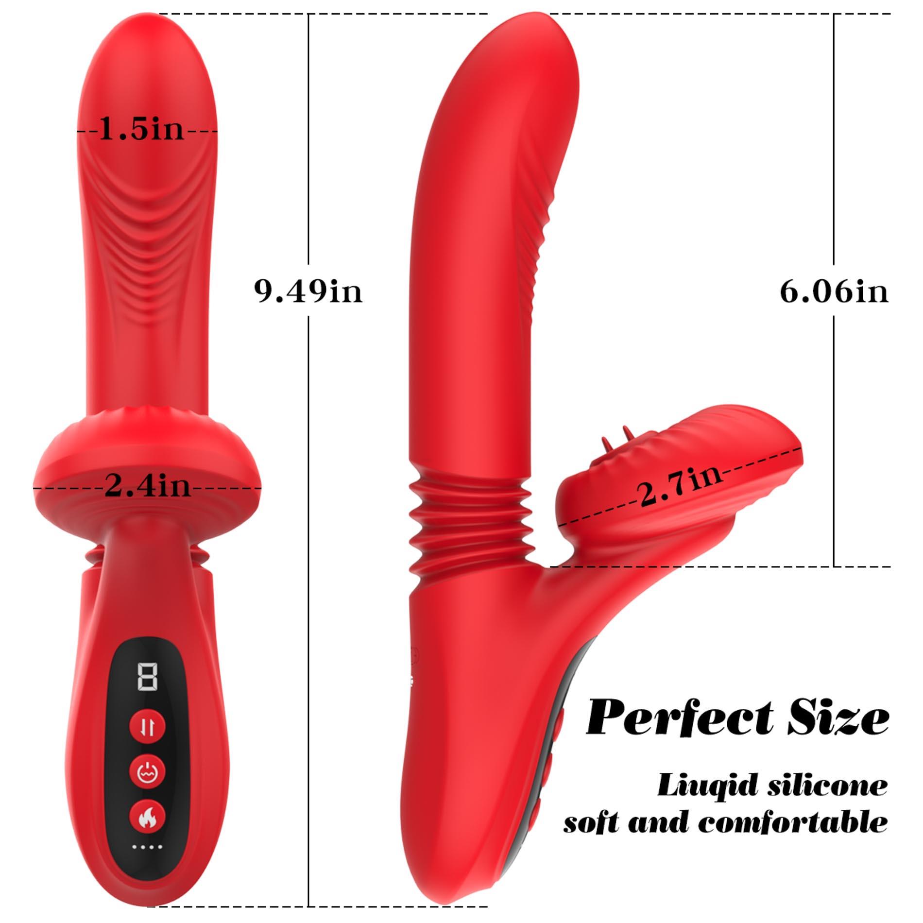Silicone Vibrator 7 Powerful Modes - Licking,Thrusting And Heating
