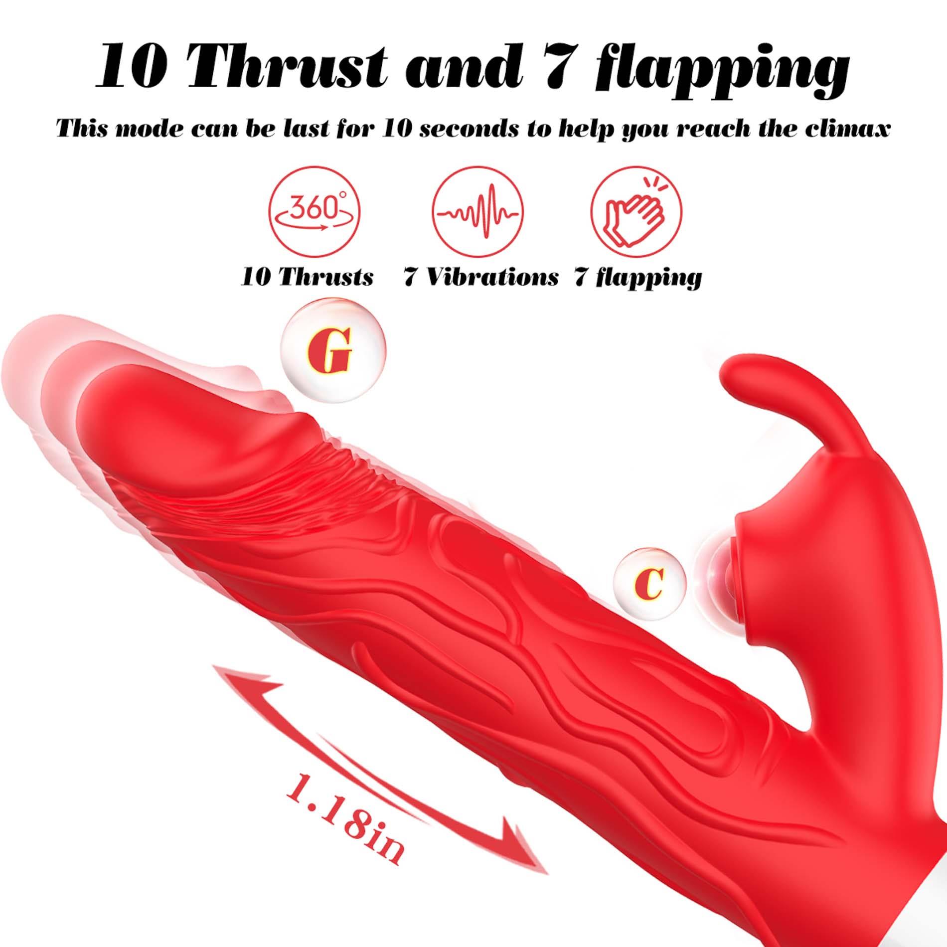Silicone Vibrator 7 Vibration Modes -10 Thrusting And7 Flapping