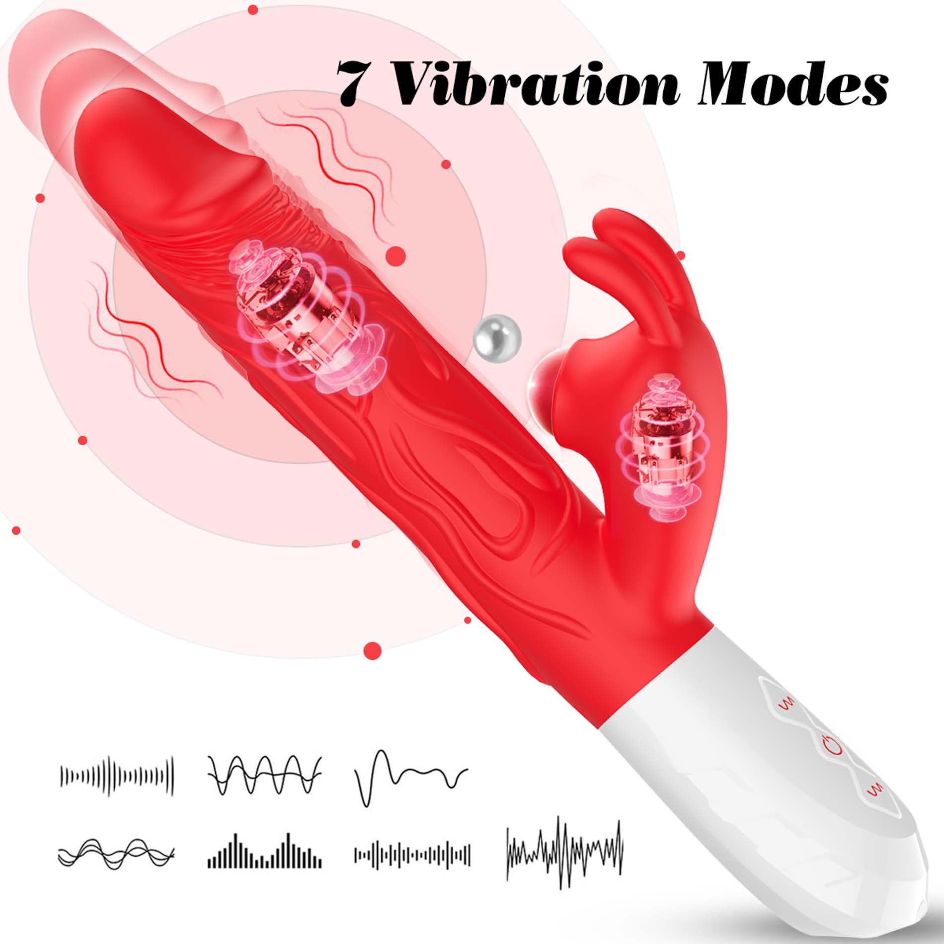Silicone Vibrator 7 Vibration Modes -10 Thrusting And7 Flapping