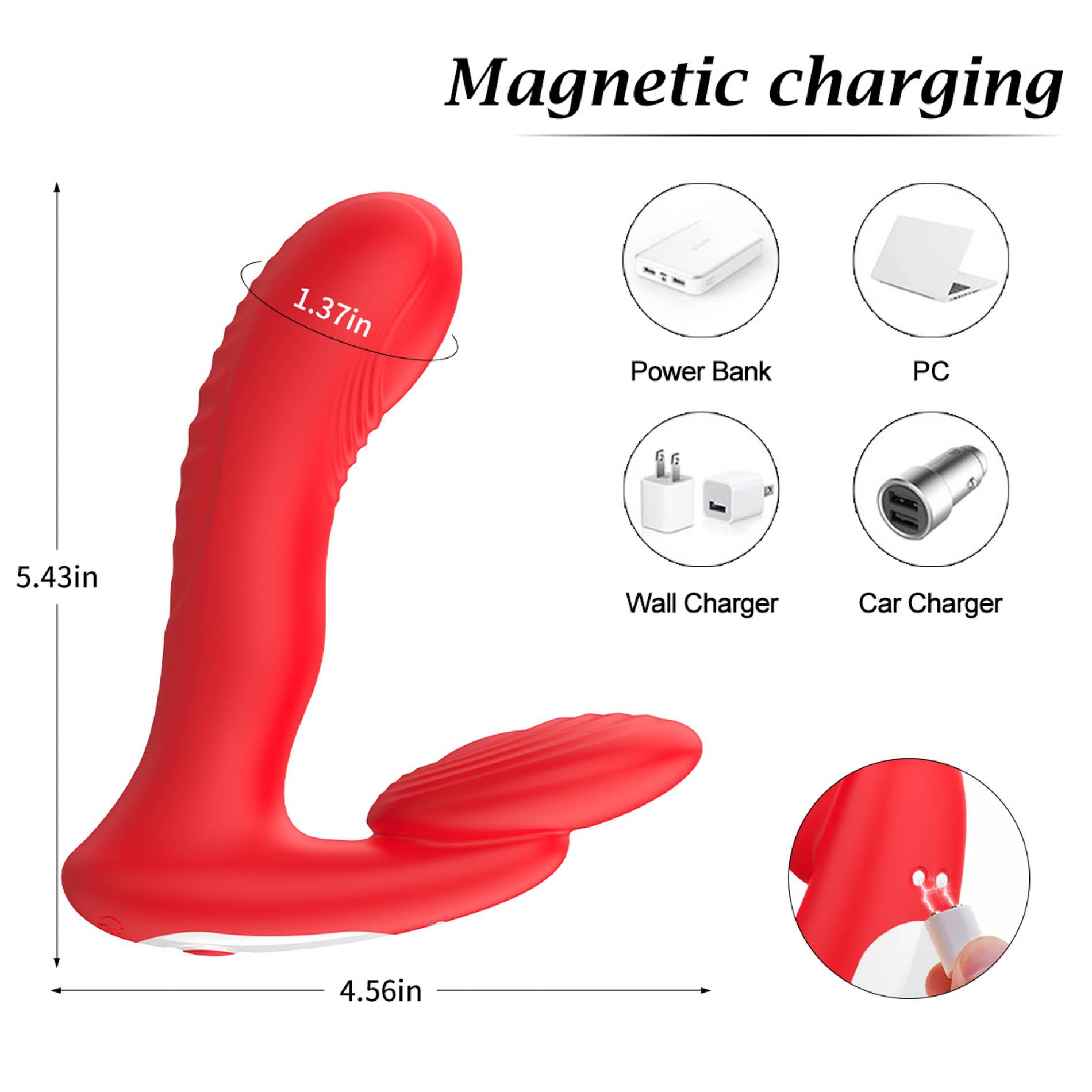 Silicone Vibrator 3 Speeds, 6 Frequencies,Finger Function,Heating + App