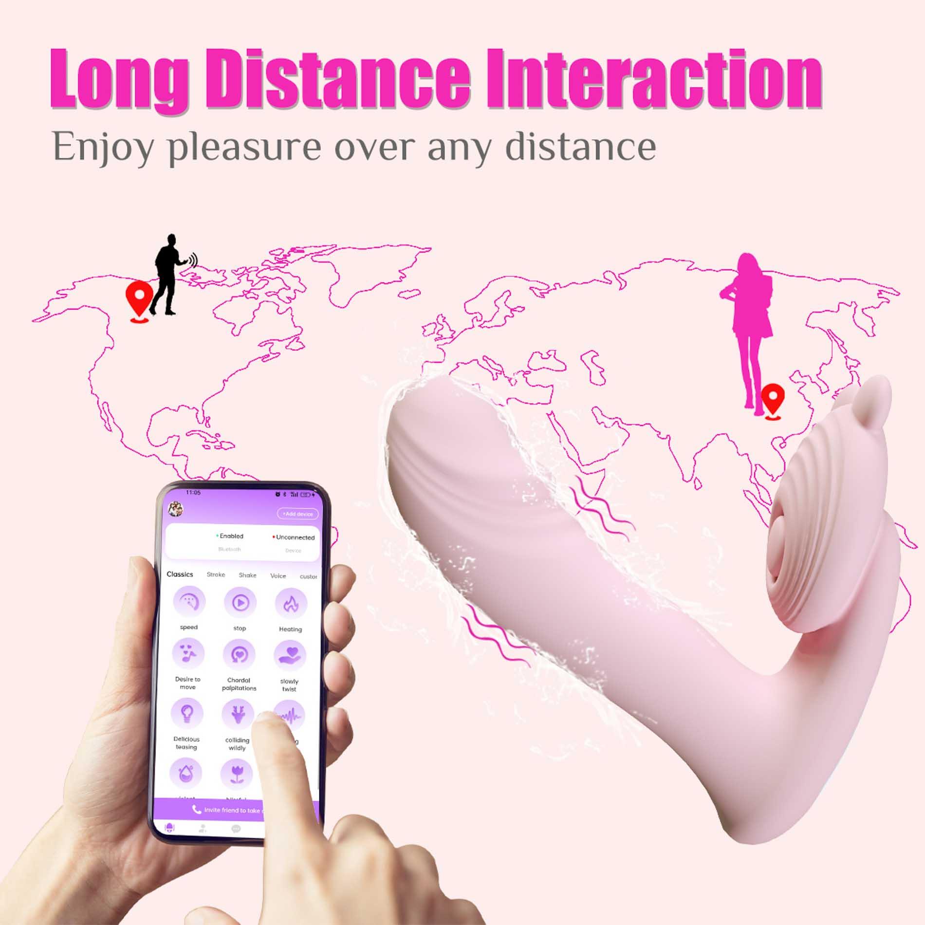 Silicone Vibrator 3 Speeds, 6 FrequenciesFinger Function, Heating + App