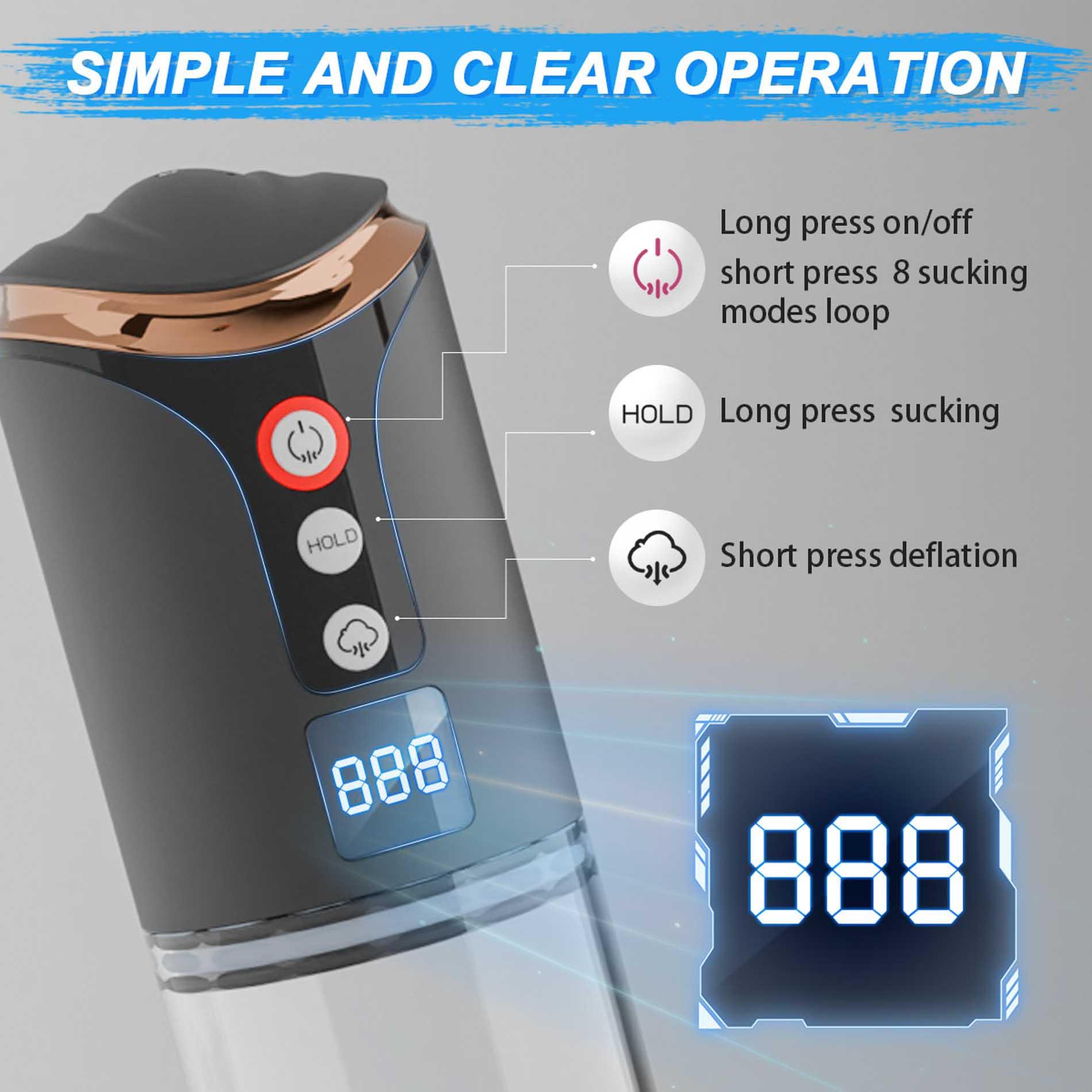 Automatic Pump - 8 Sucking Modes,
Counting Mode