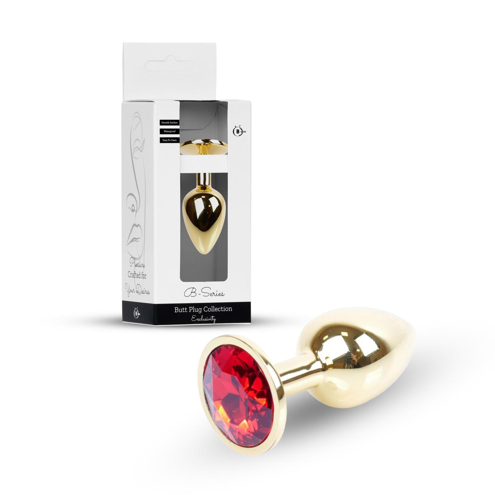 Plug-Jewellery Gold Plug- Red