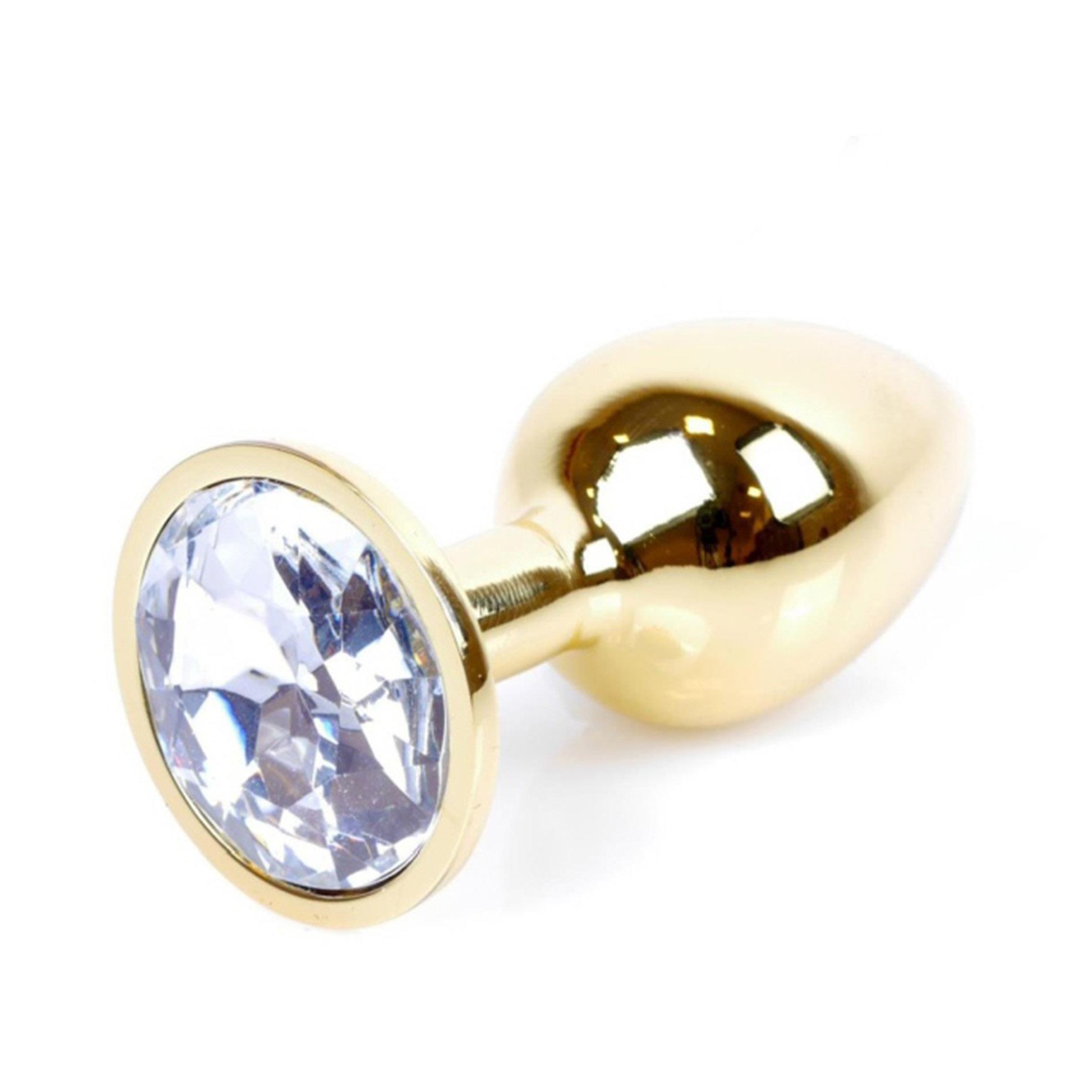 Plug-Jewellery Gold Plug- Clear
