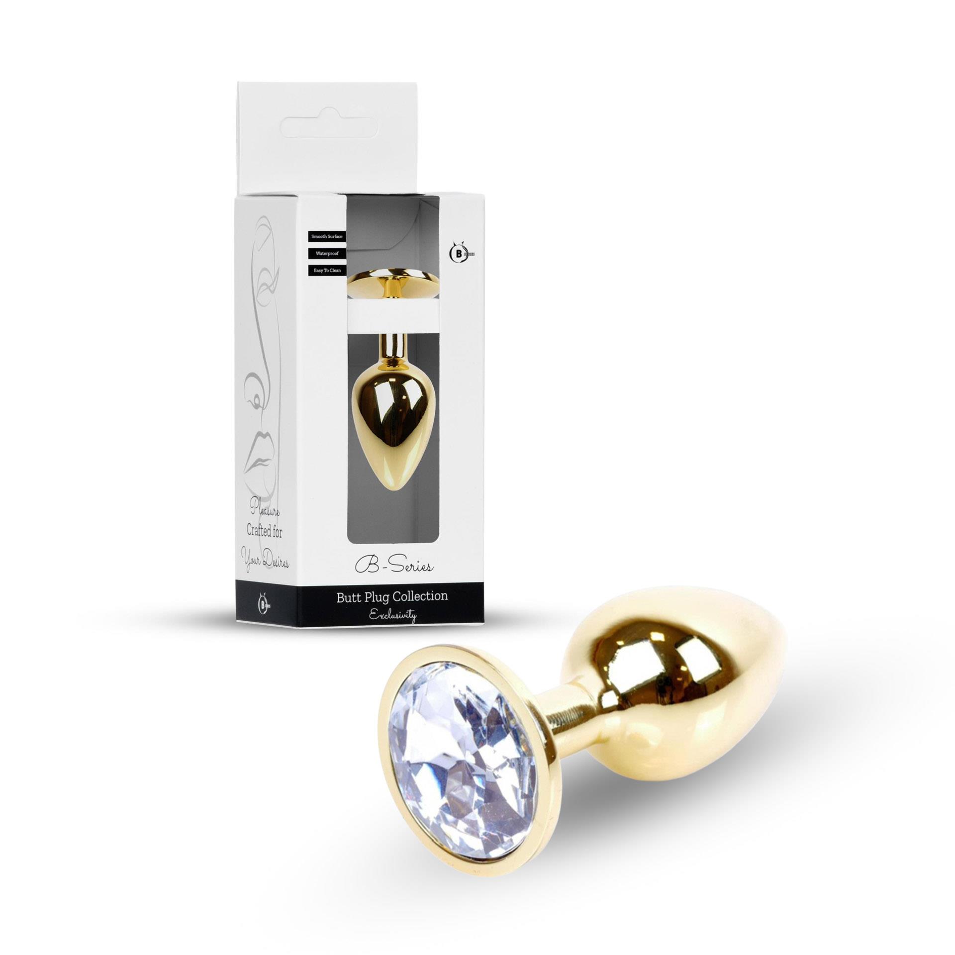 Plug-Jewellery Gold Plug- Clear