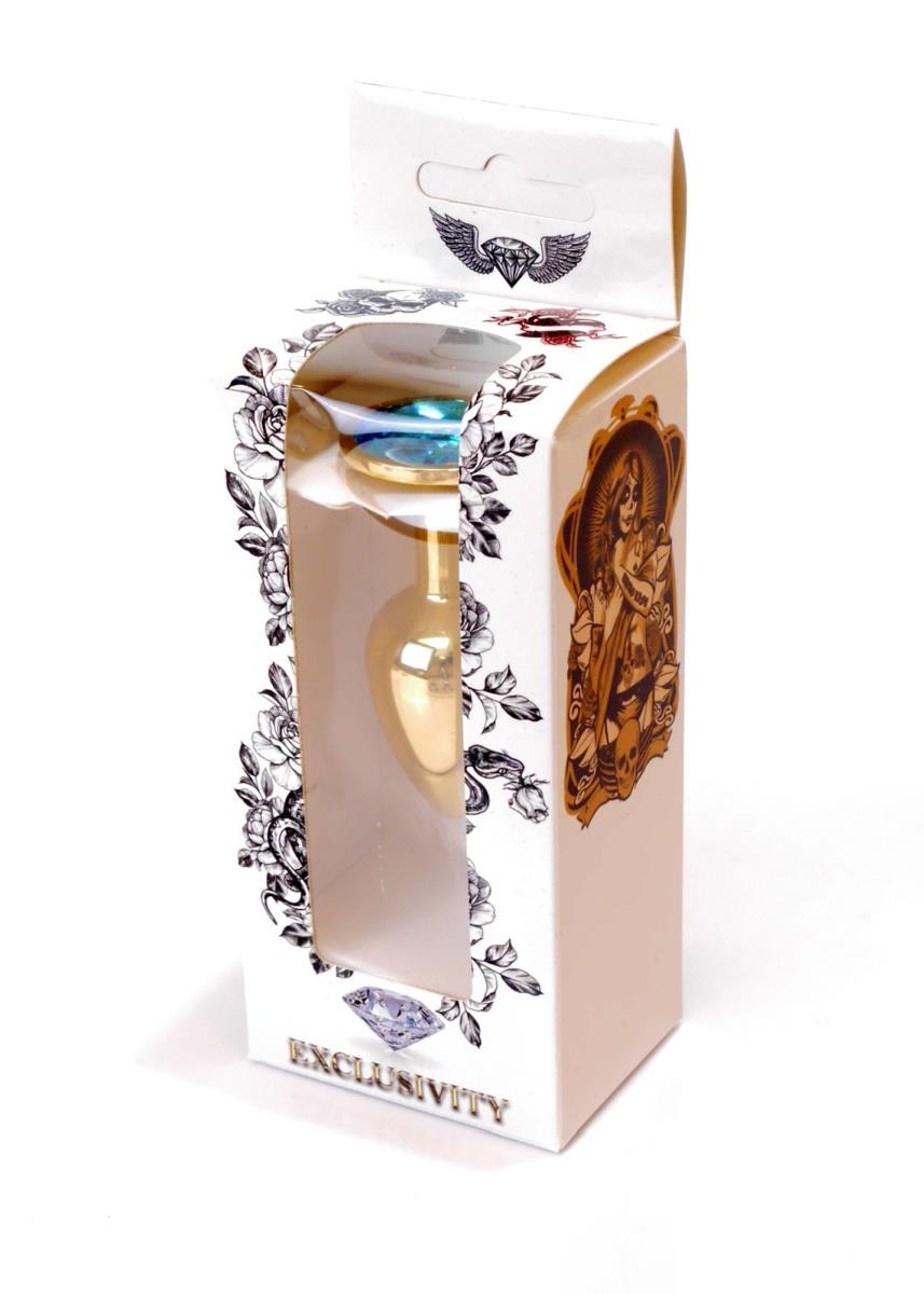 Plug-Jewellery Gold Plug- Light Blue